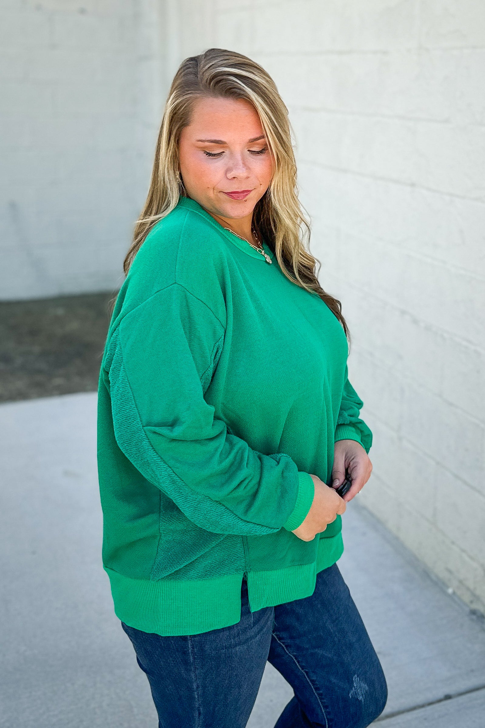 Make It Count Pullover Top, Kelly Green