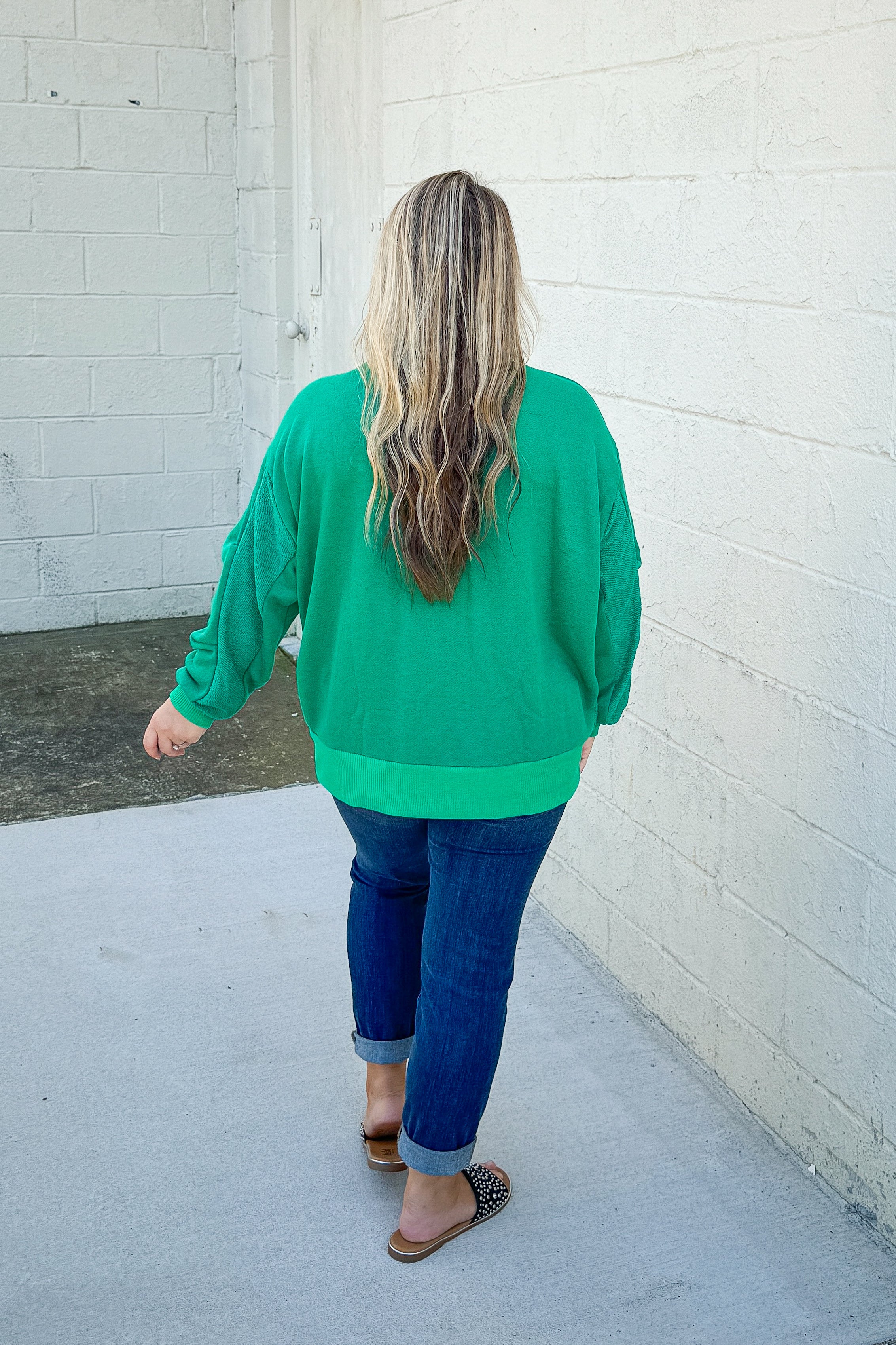 Make It Count Pullover Top, Kelly Green