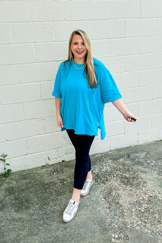 DEAL | Sutton Oversized Pocket Top, Ice Blue