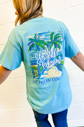 Be Still & Know Graphic Tee, Sky Blue