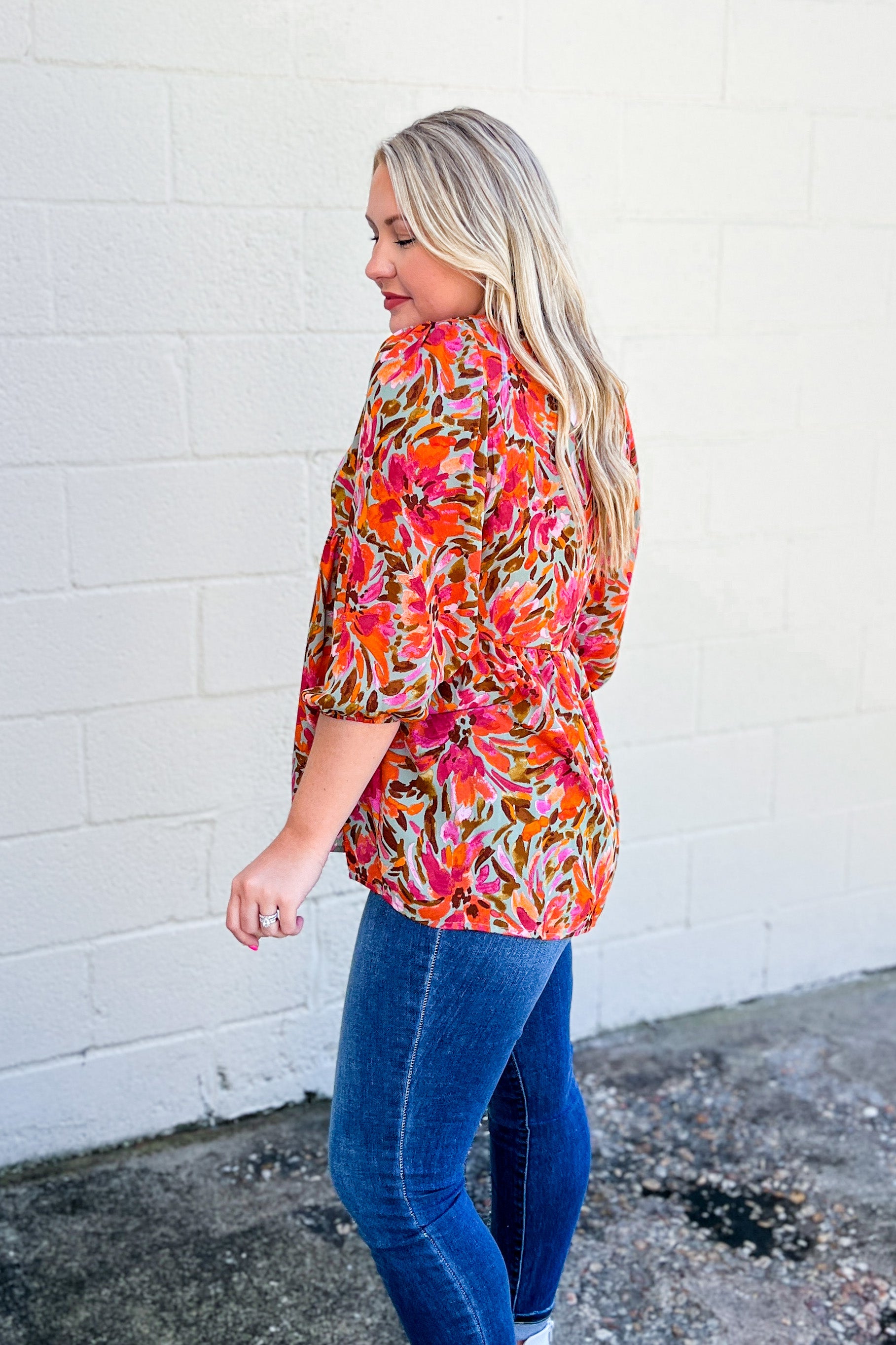 The Florals Of Fall Babydoll Top