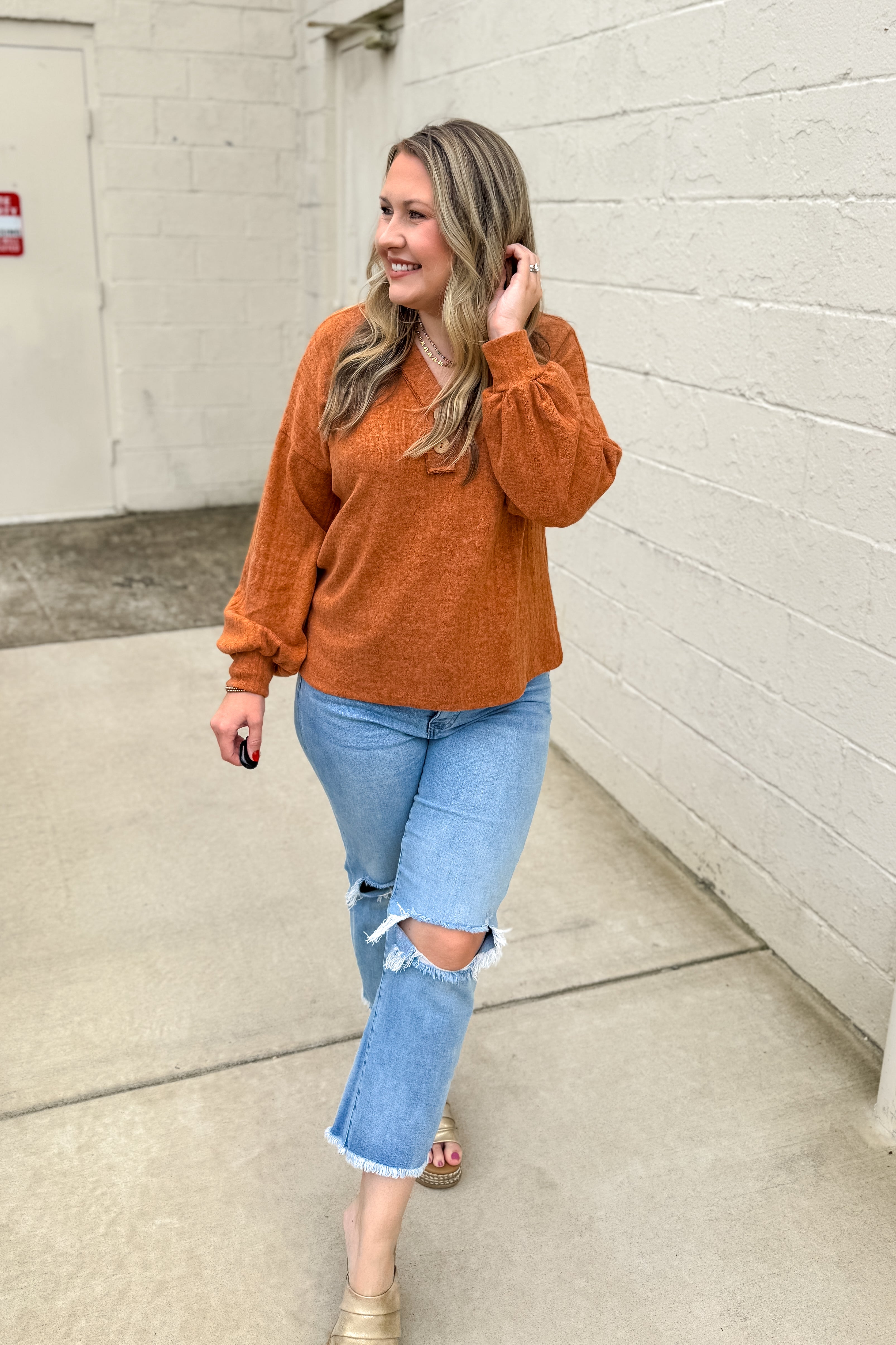 Rust Retreat Henley Top