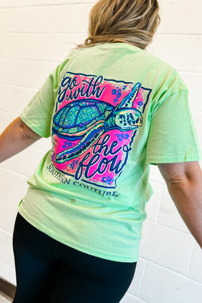 Go With The Flow Graphic Tee, Mint Green