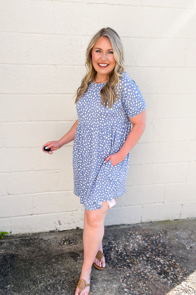 Spot You In A Crowd Dress, Blue
