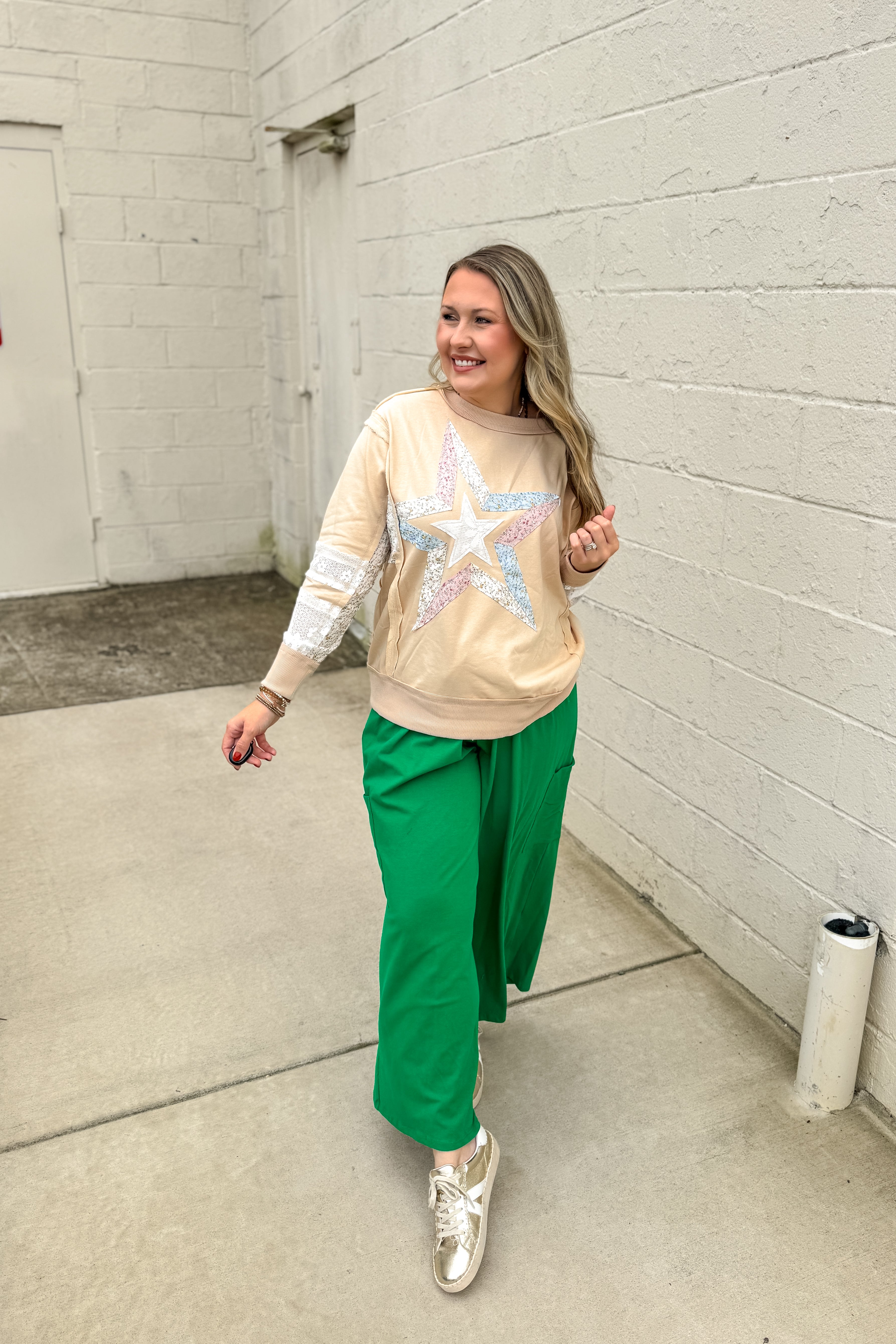 Starstruck Patchwork Pullover Top