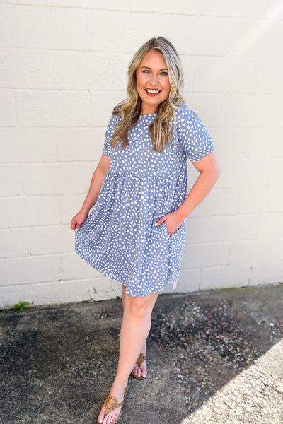 Spot You In A Crowd Dress, Blue