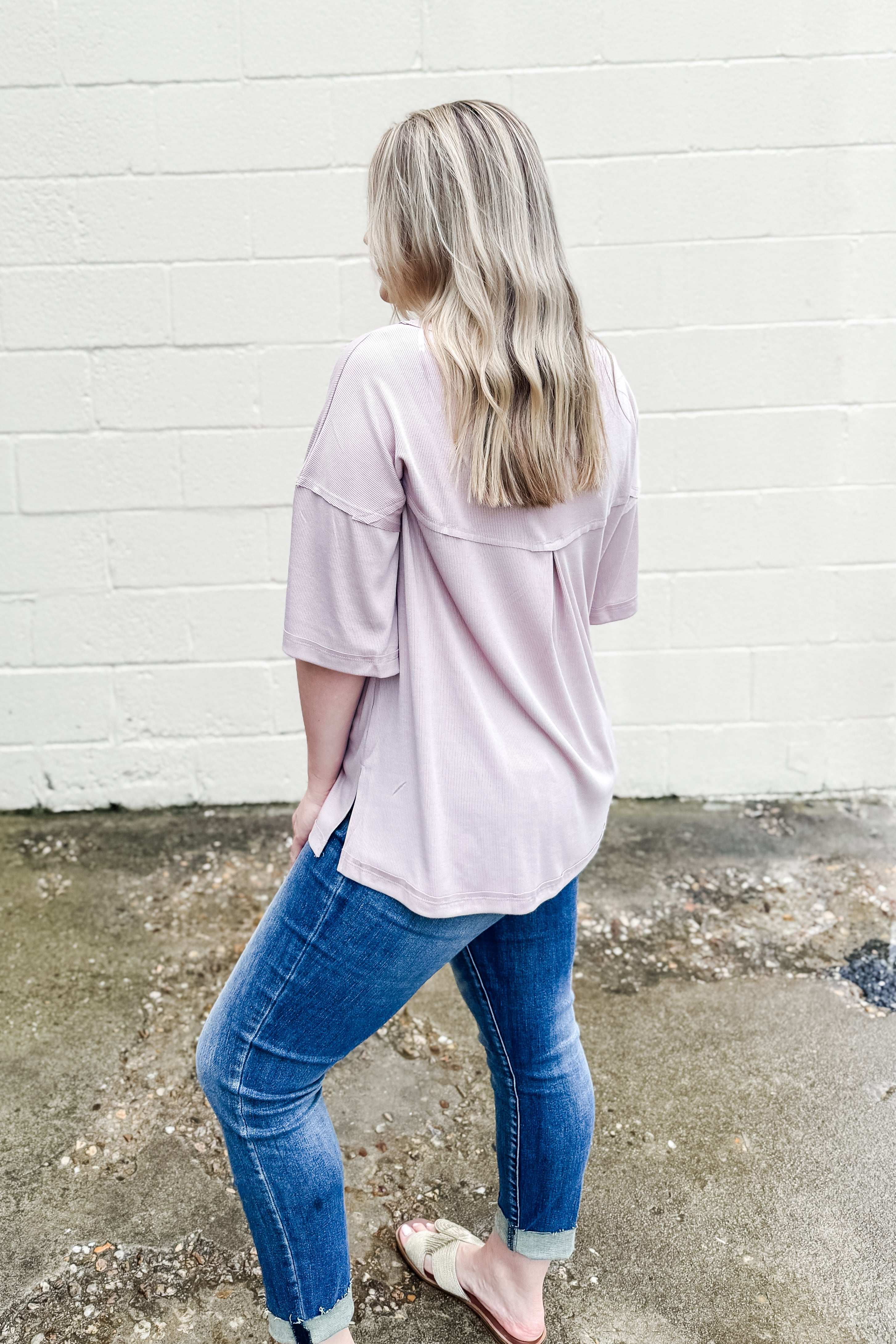 Cloud Nine Oversized Top, Pearl Grey