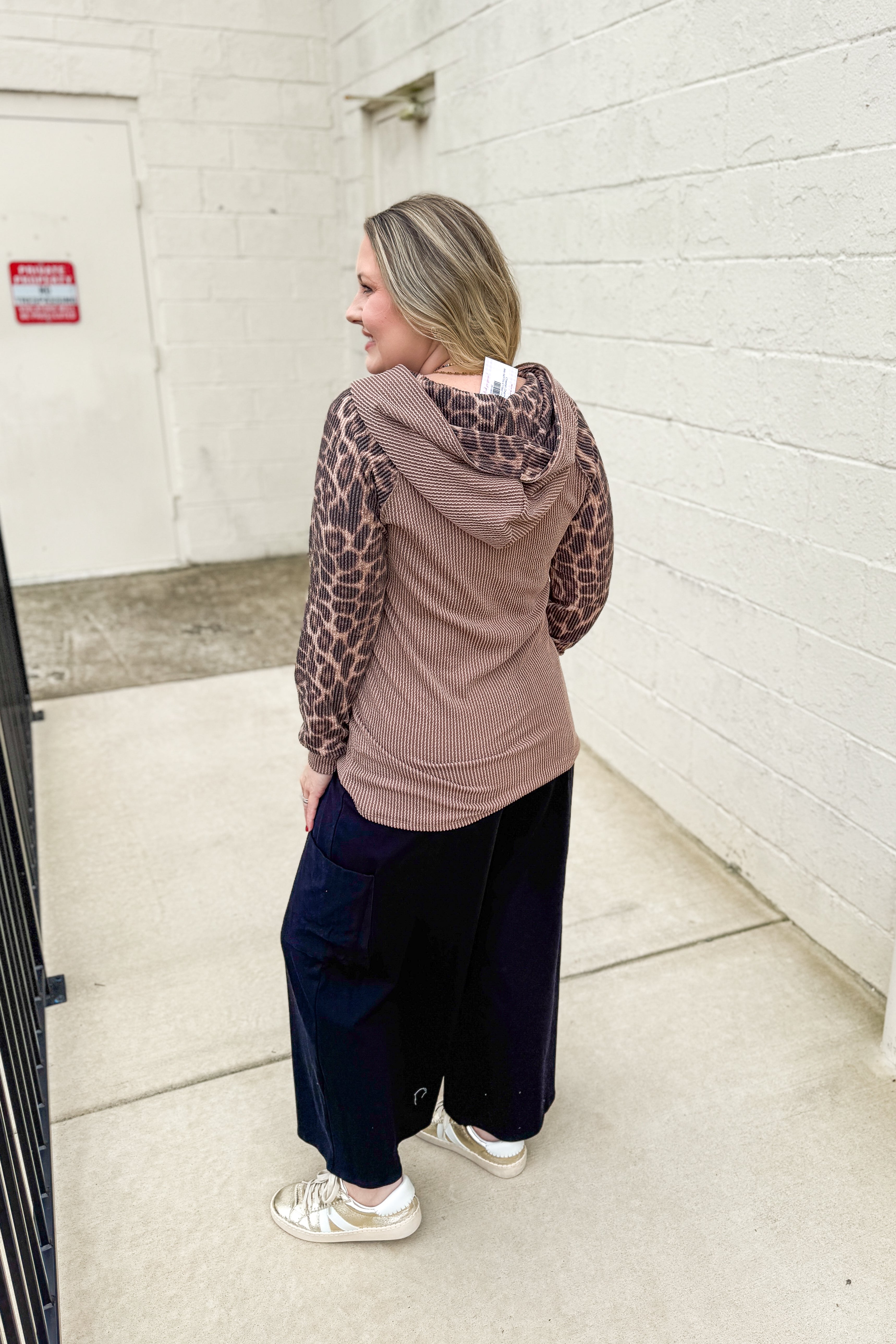 Cheetah Charm Hoodie Top