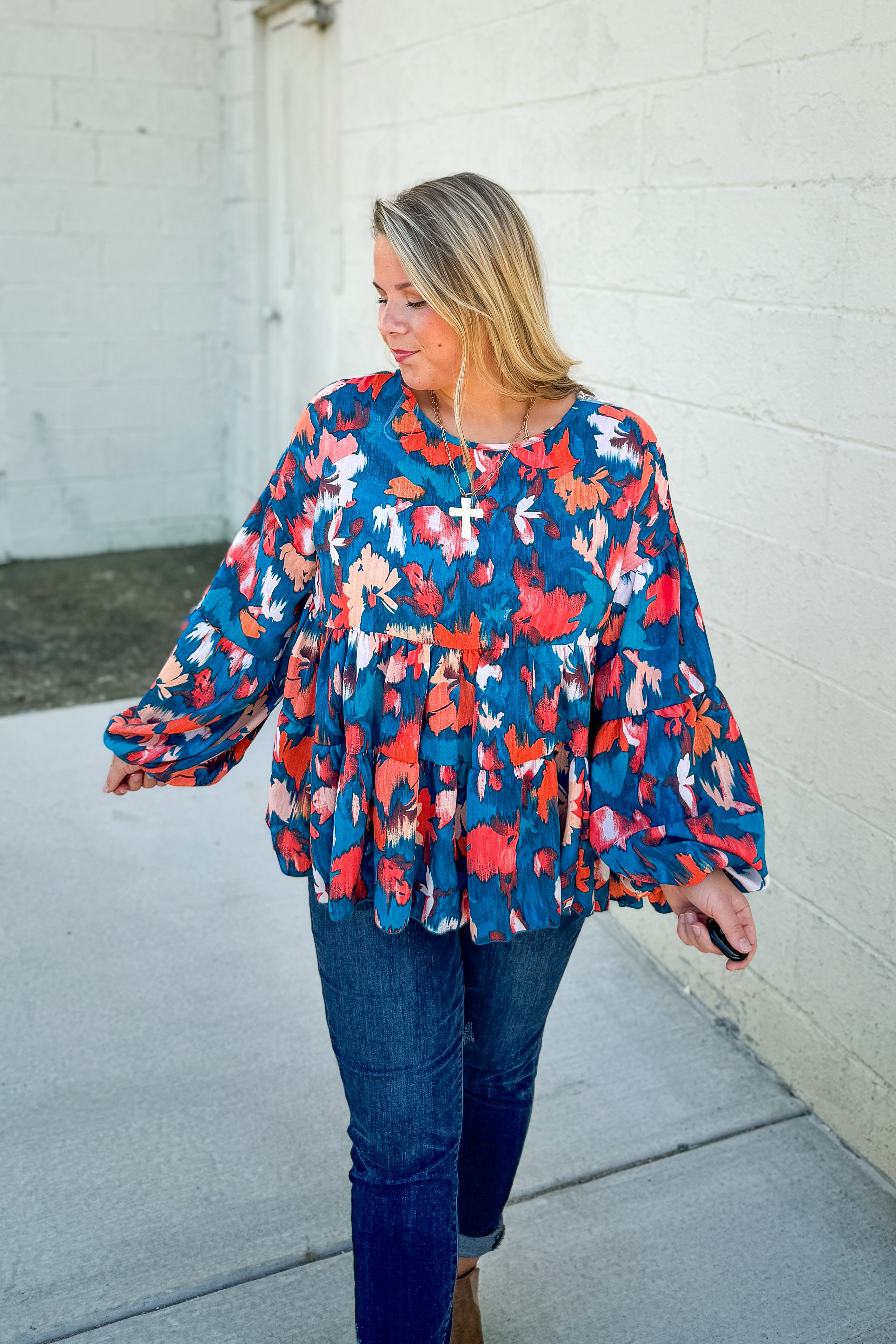 When You Believe Floral Tiered Top