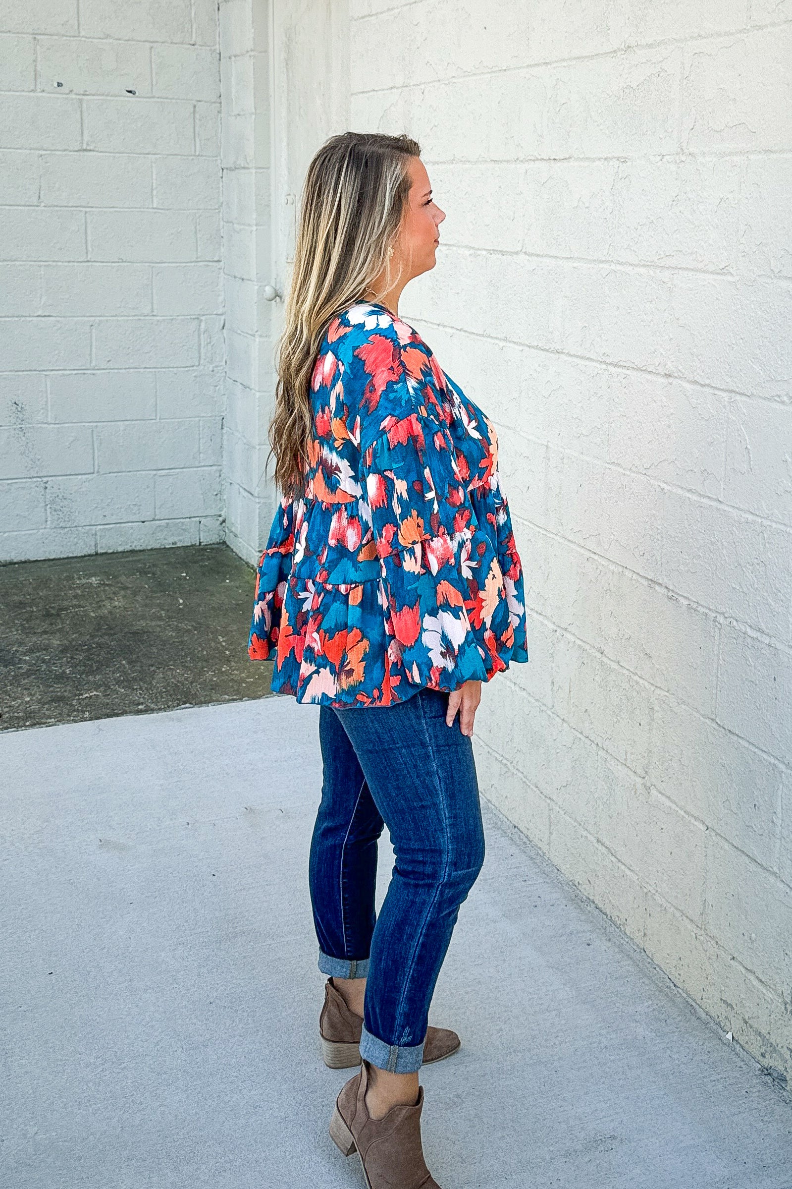 When You Believe Floral Tiered Top