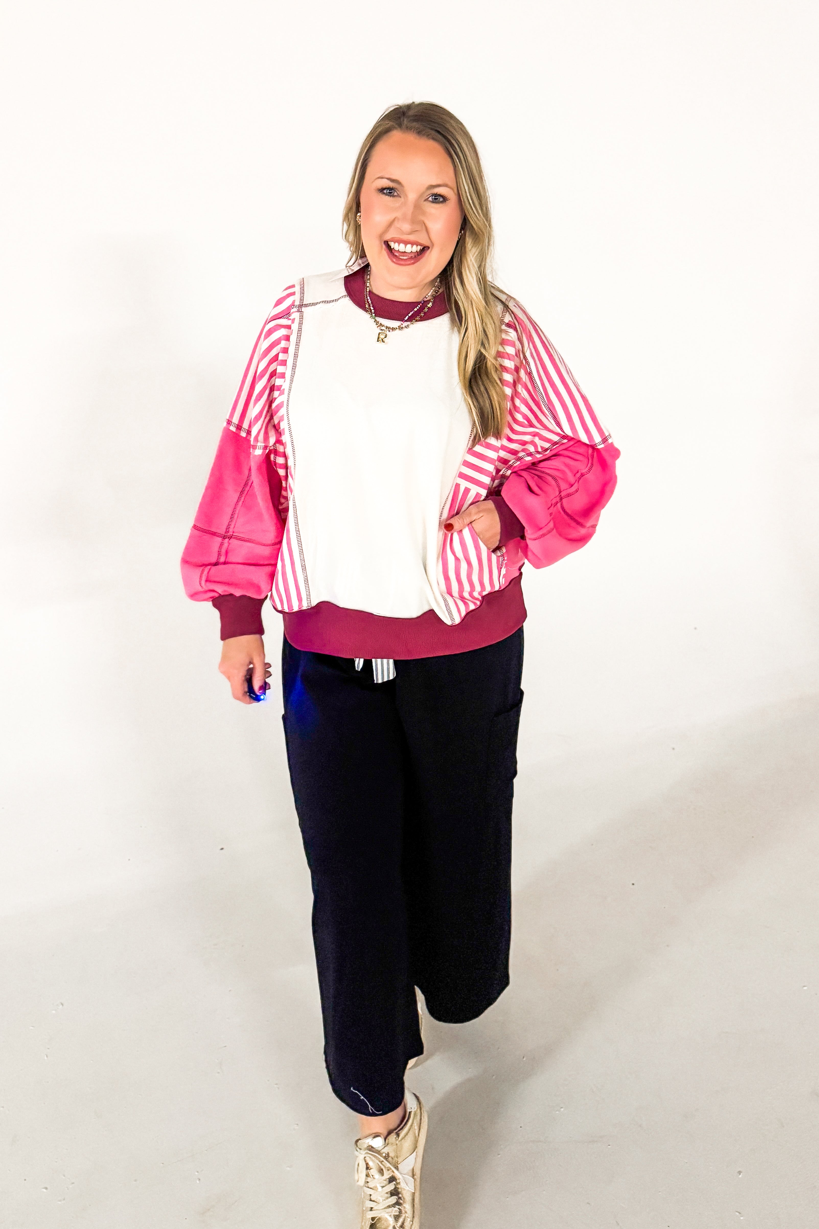 Candy Stripe Cozy Pullover Top