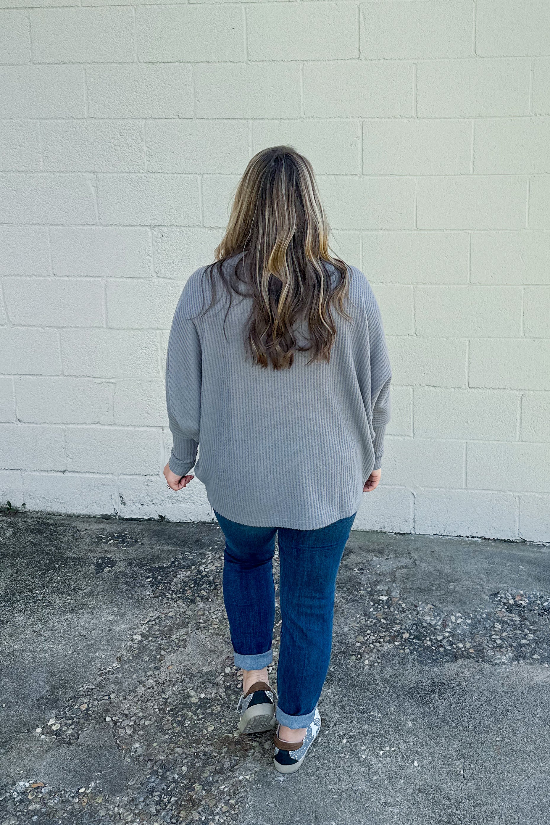 In Loving Arms Dolman Top, Grey