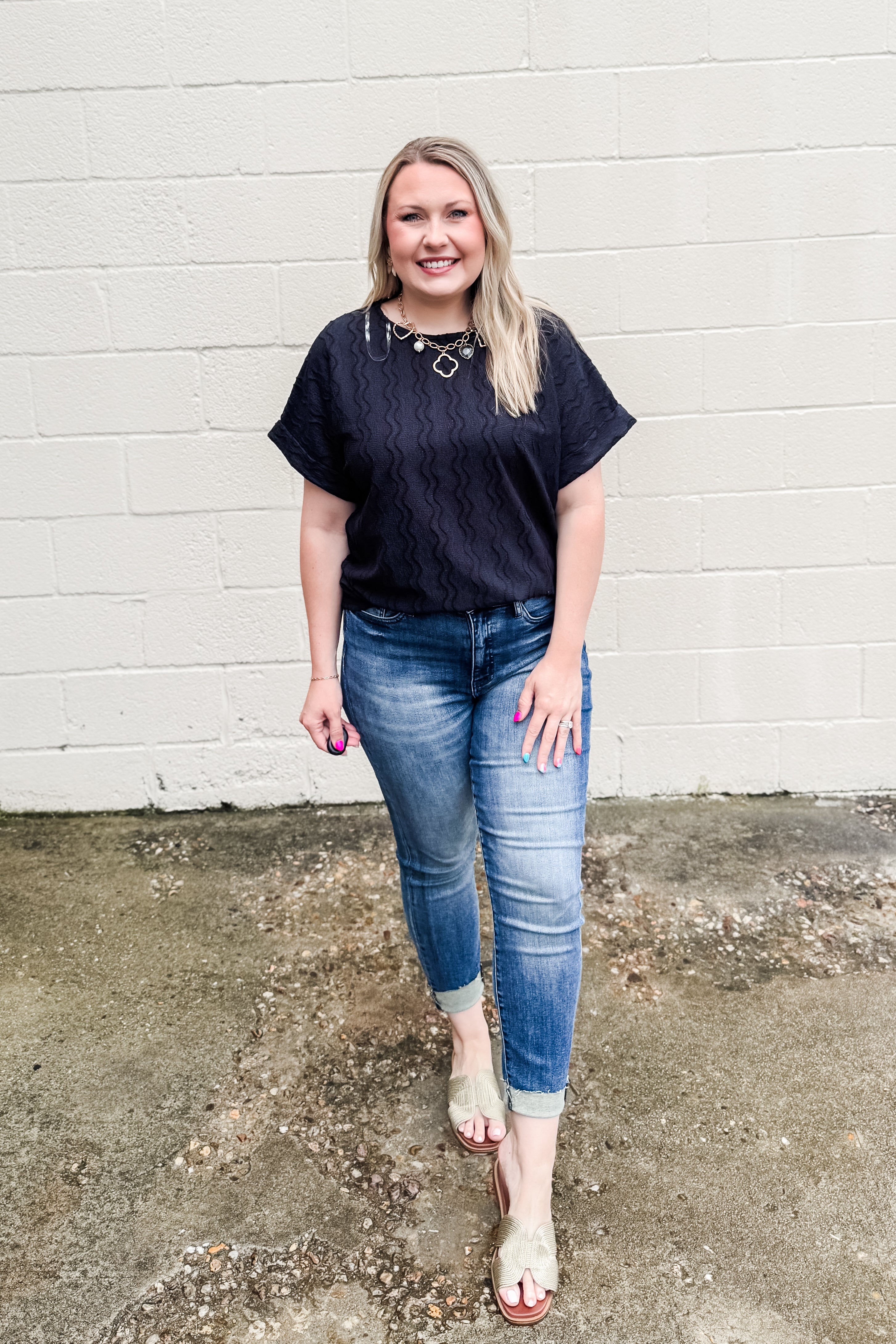 Go With the Flow Top, Black