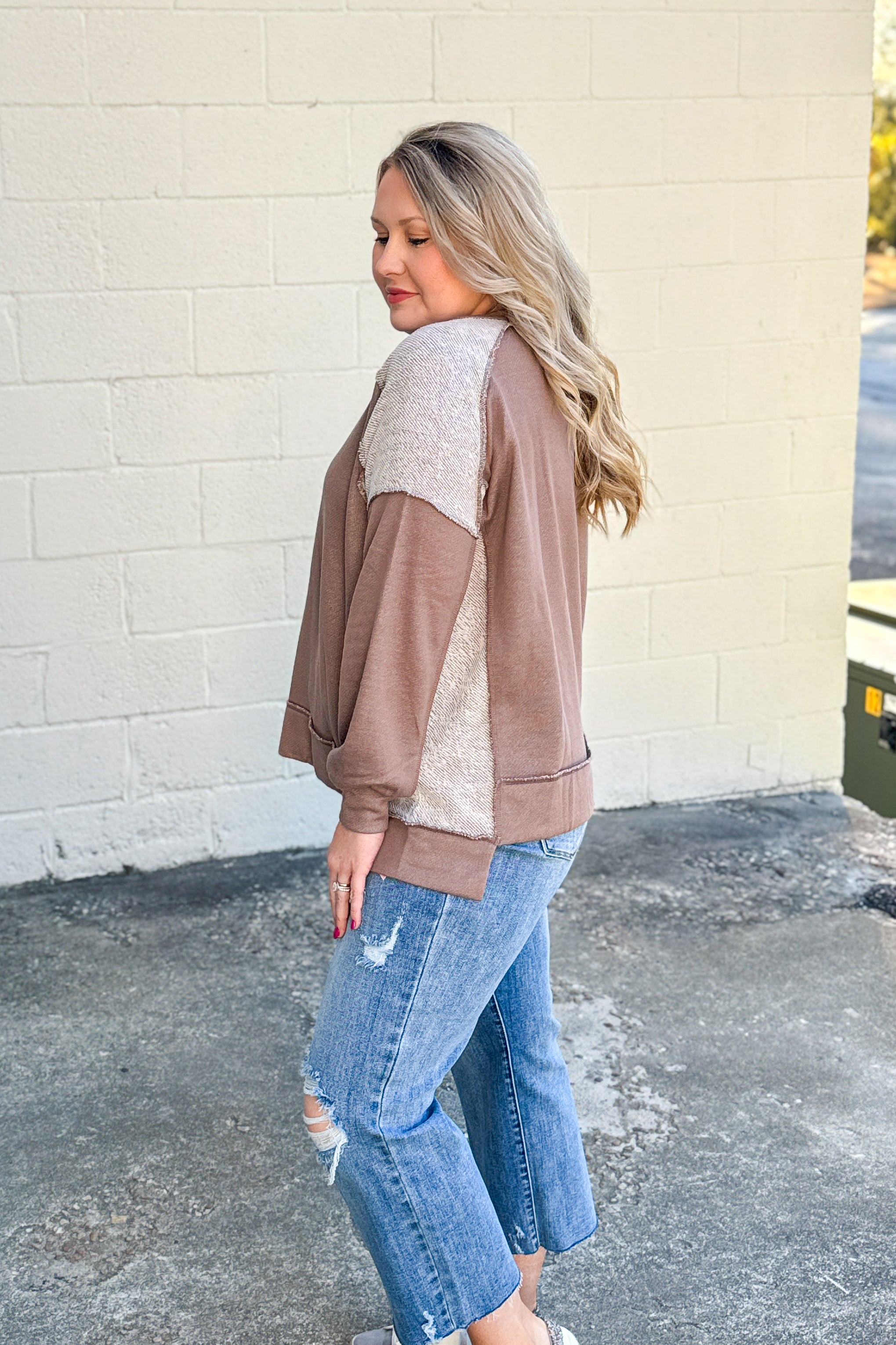 Feeling Neutral Color Block Top