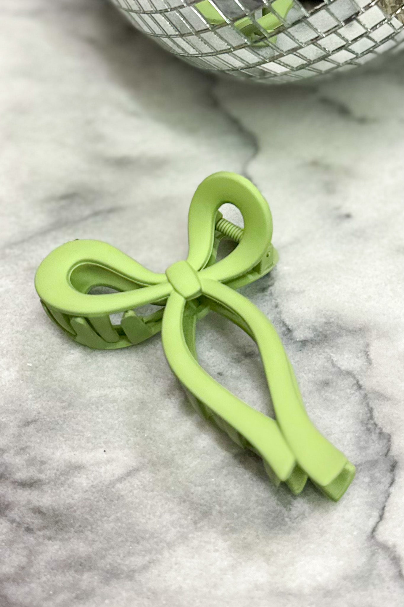 Matte Bow Hair Clip, Sage