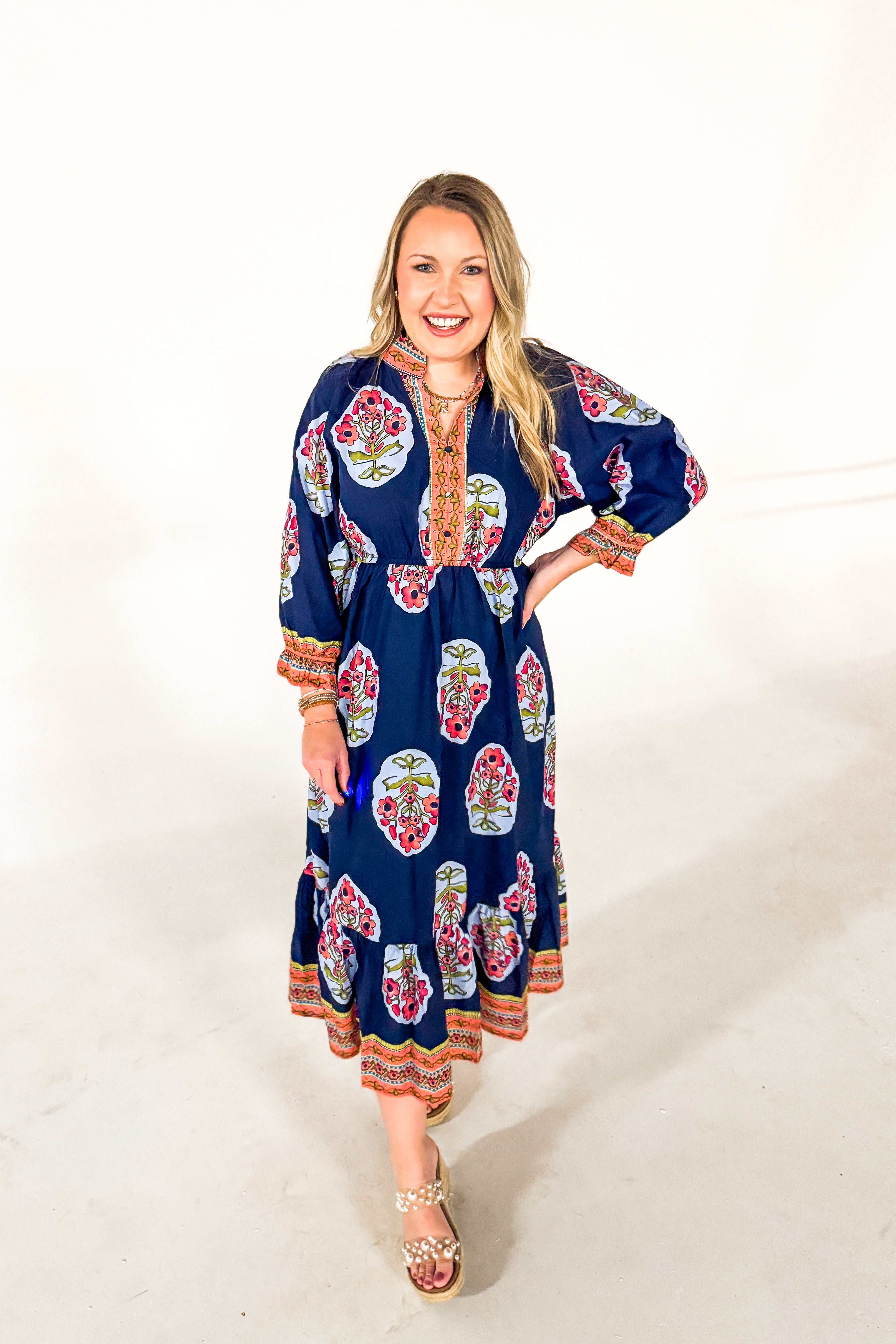Evening Petals Floral Midi Dress