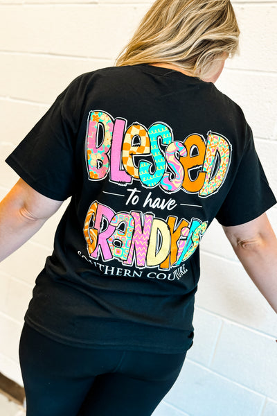 Blessed To Have Grandkids Graphic Tee, Black