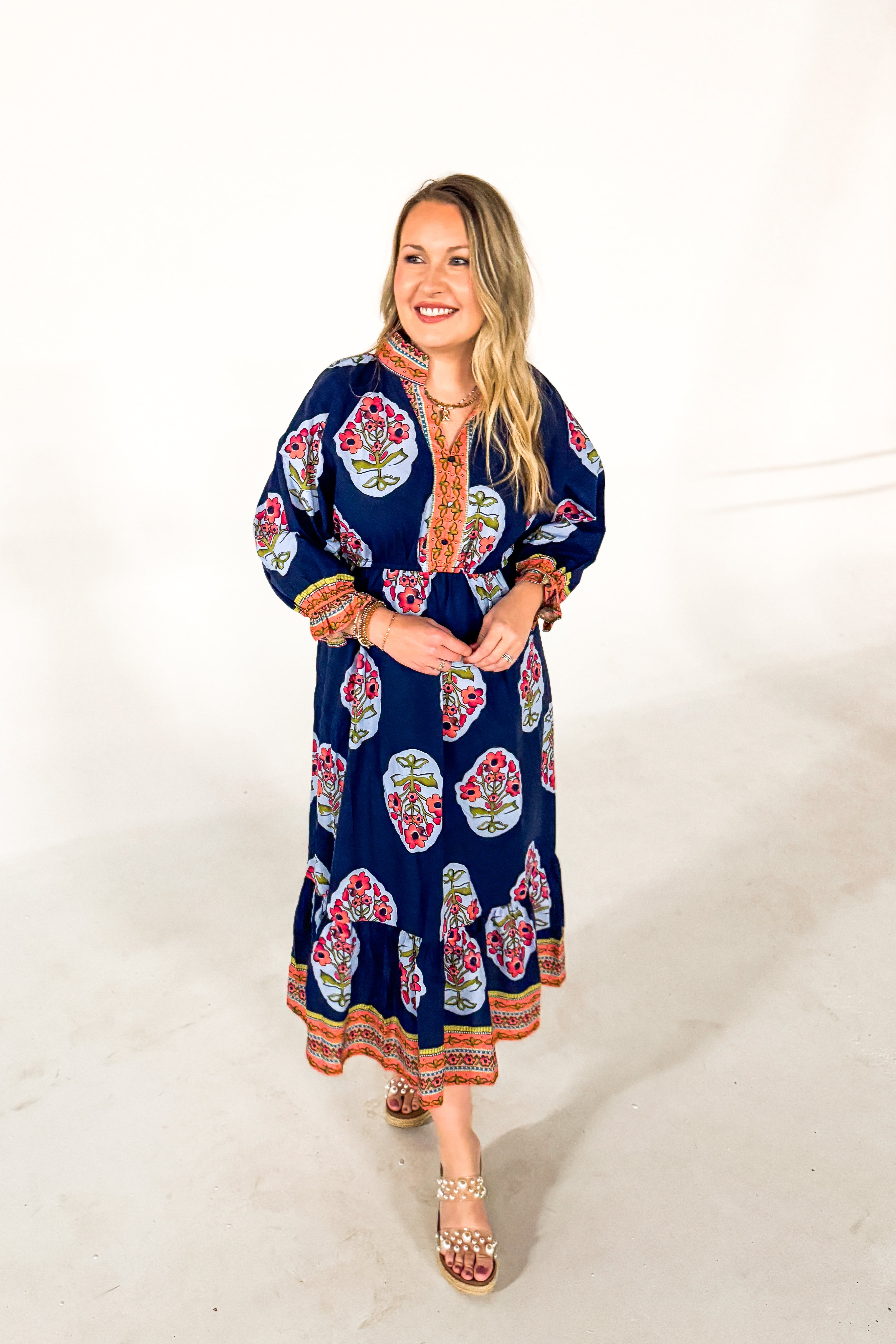 Evening Petals Floral Midi Dress