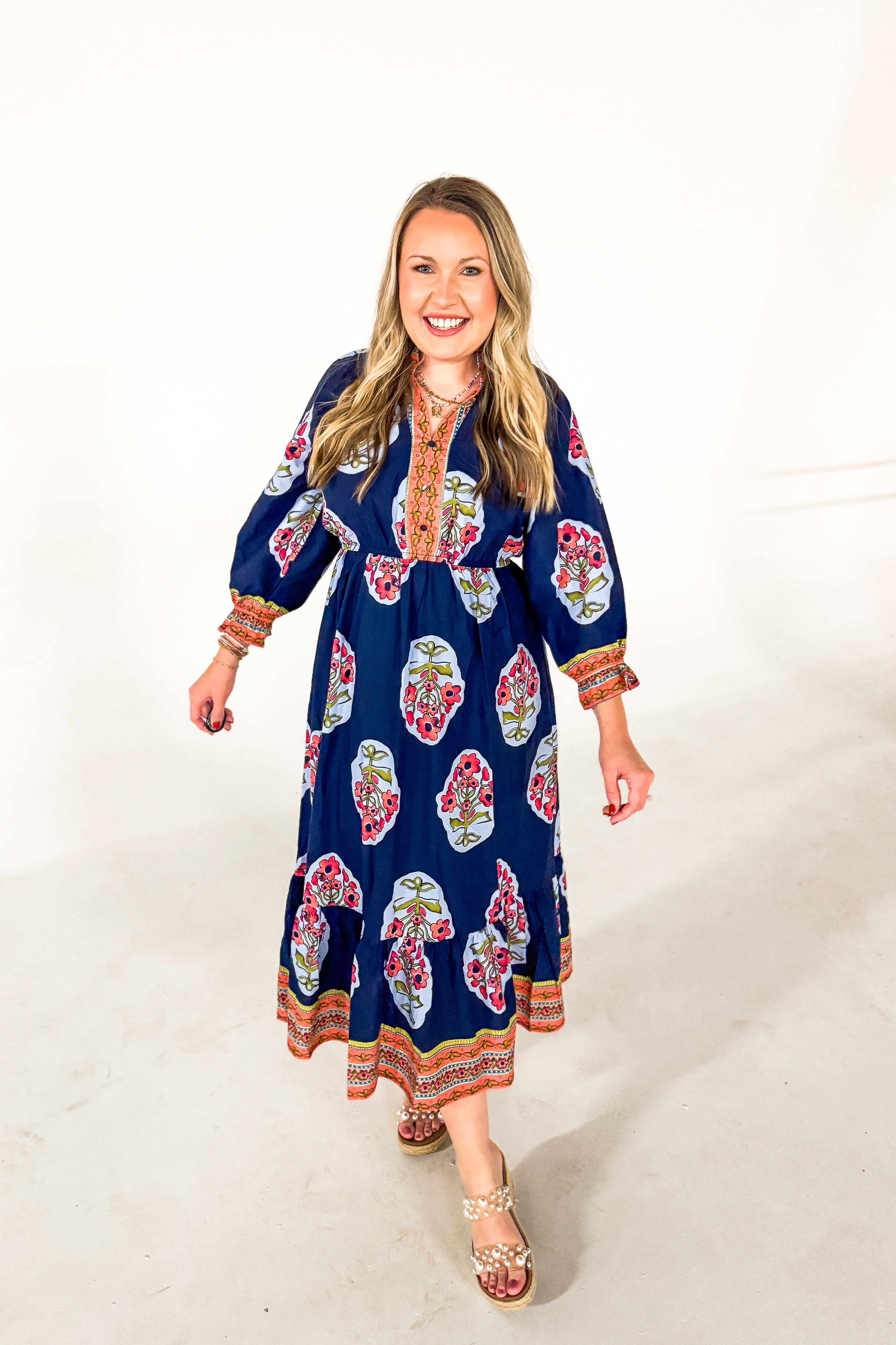 Evening Petals Floral Midi Dress
