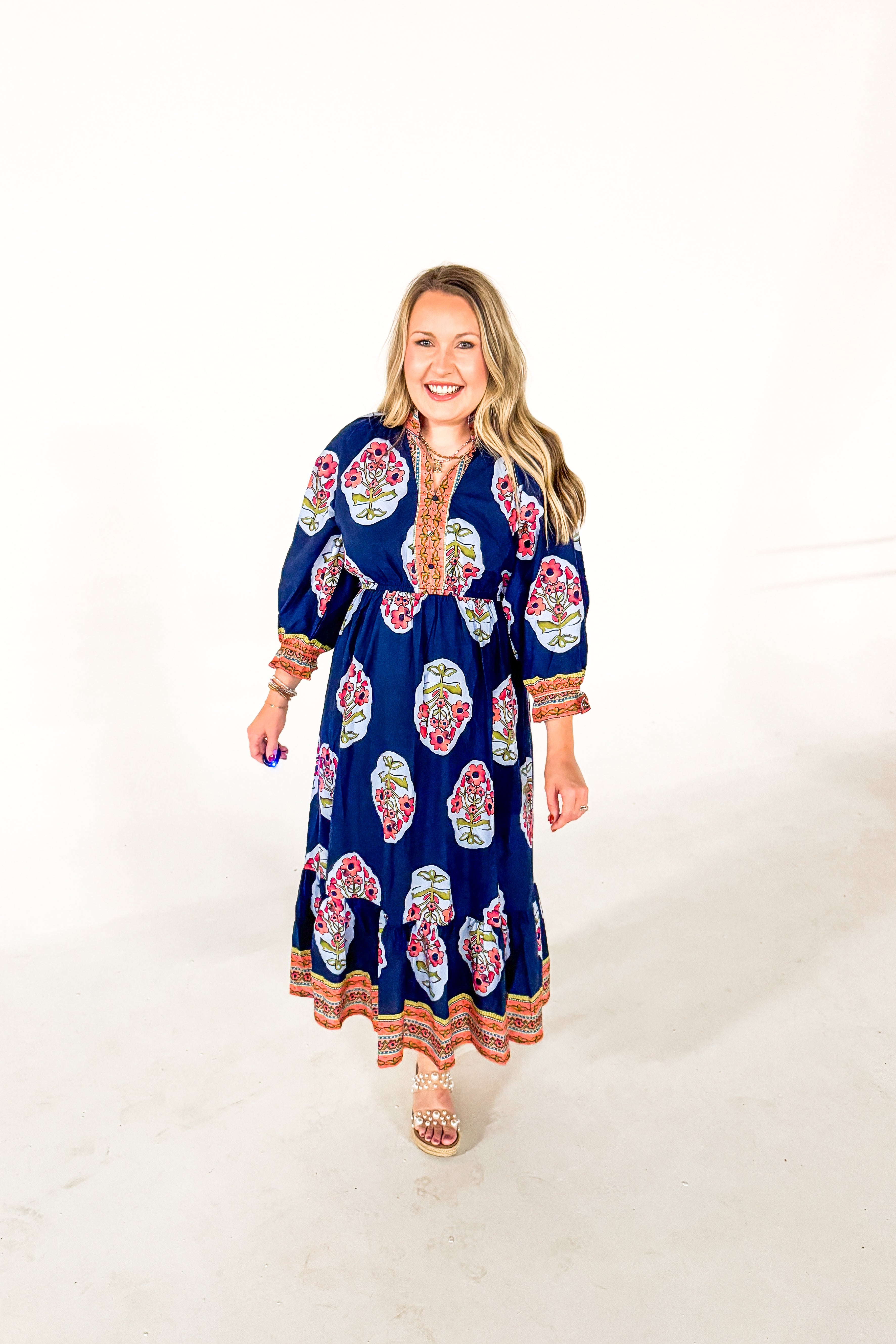 Evening Petals Floral Midi Dress