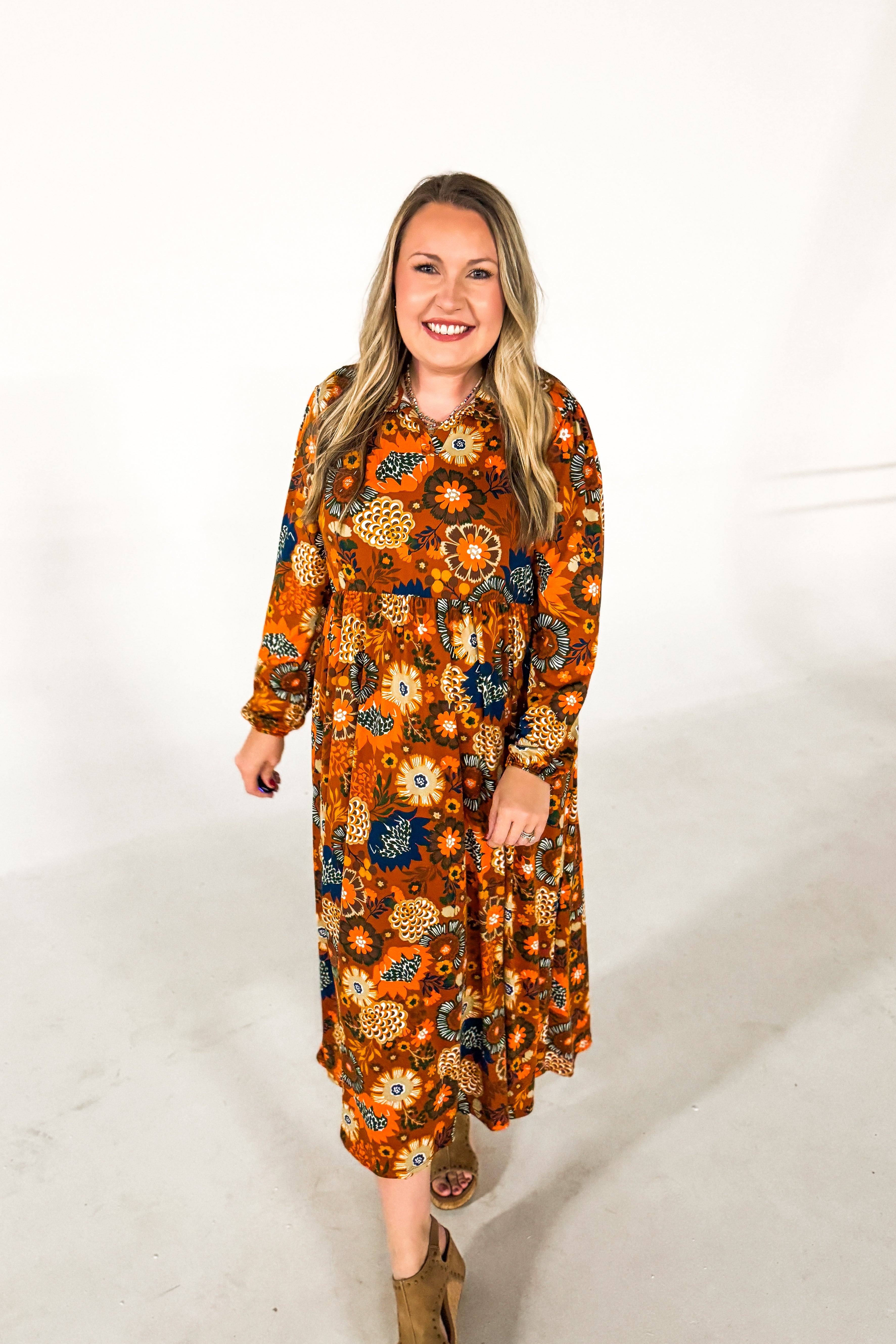 Autumn Glow Midi Dress