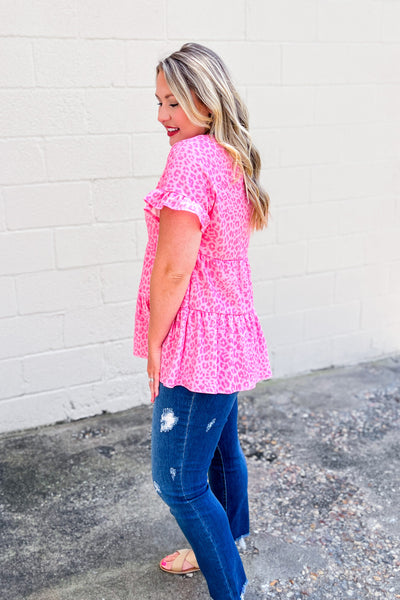 RESTOCK | Wild In Pink Leopard Tiered Top