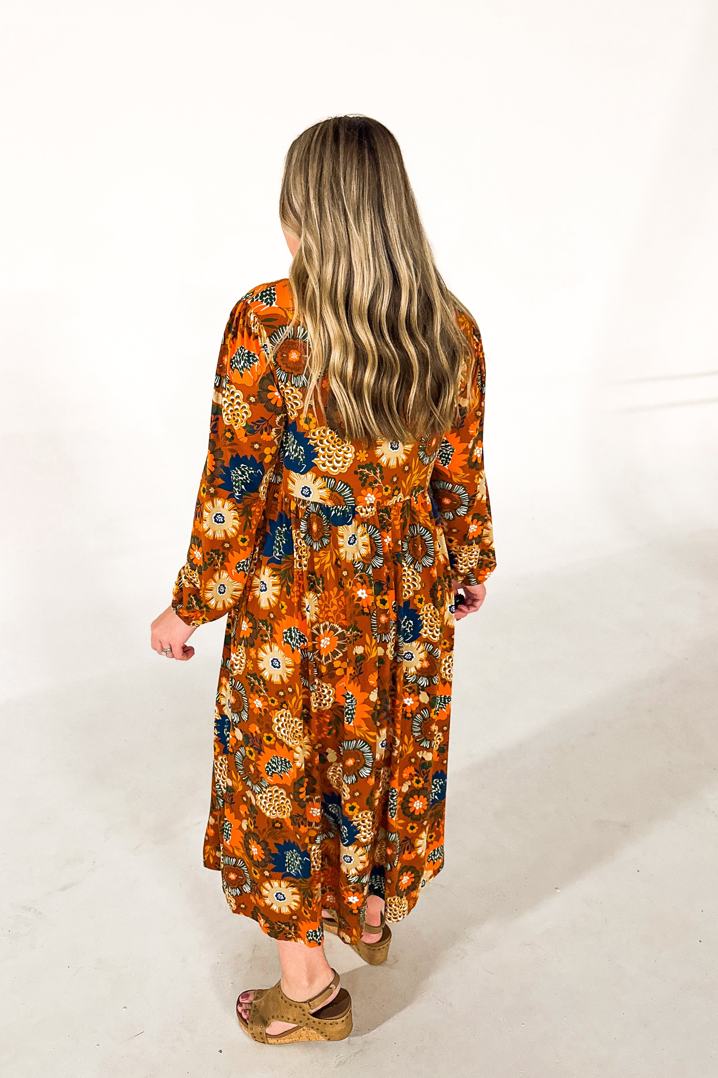 Autumn Glow Midi Dress
