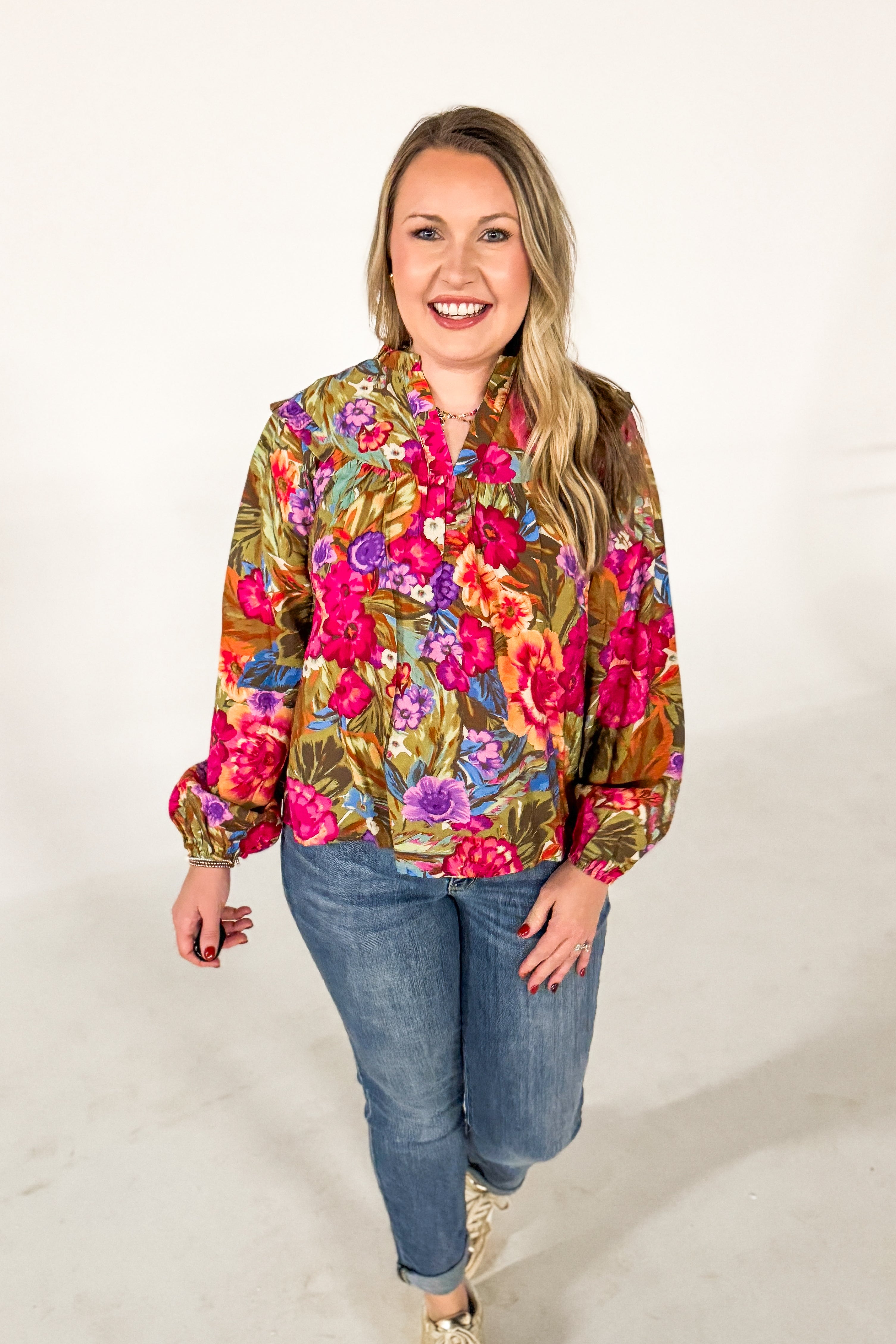 Bold Bloom Blouse Top