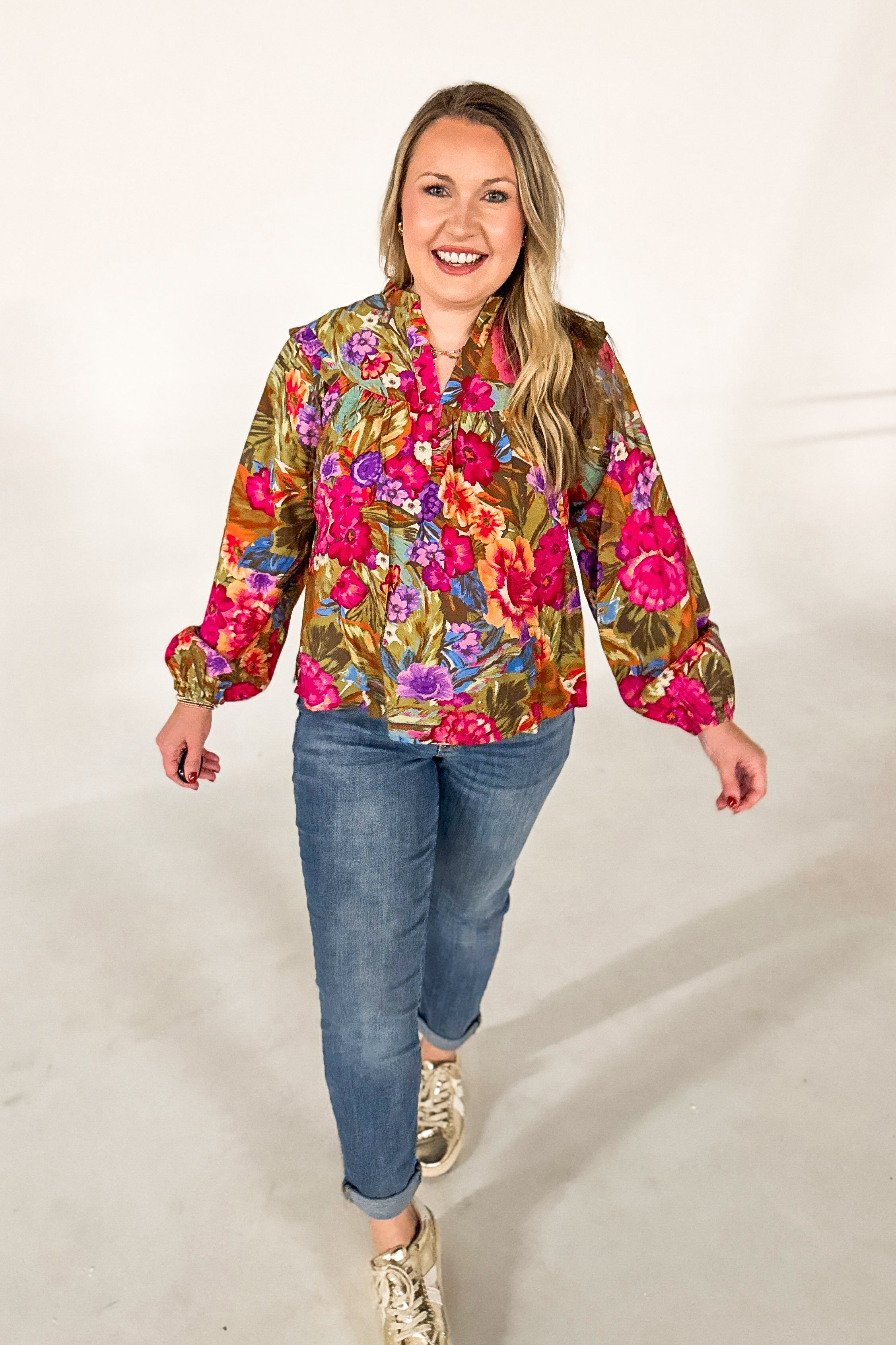 Bold Bloom Blouse Top