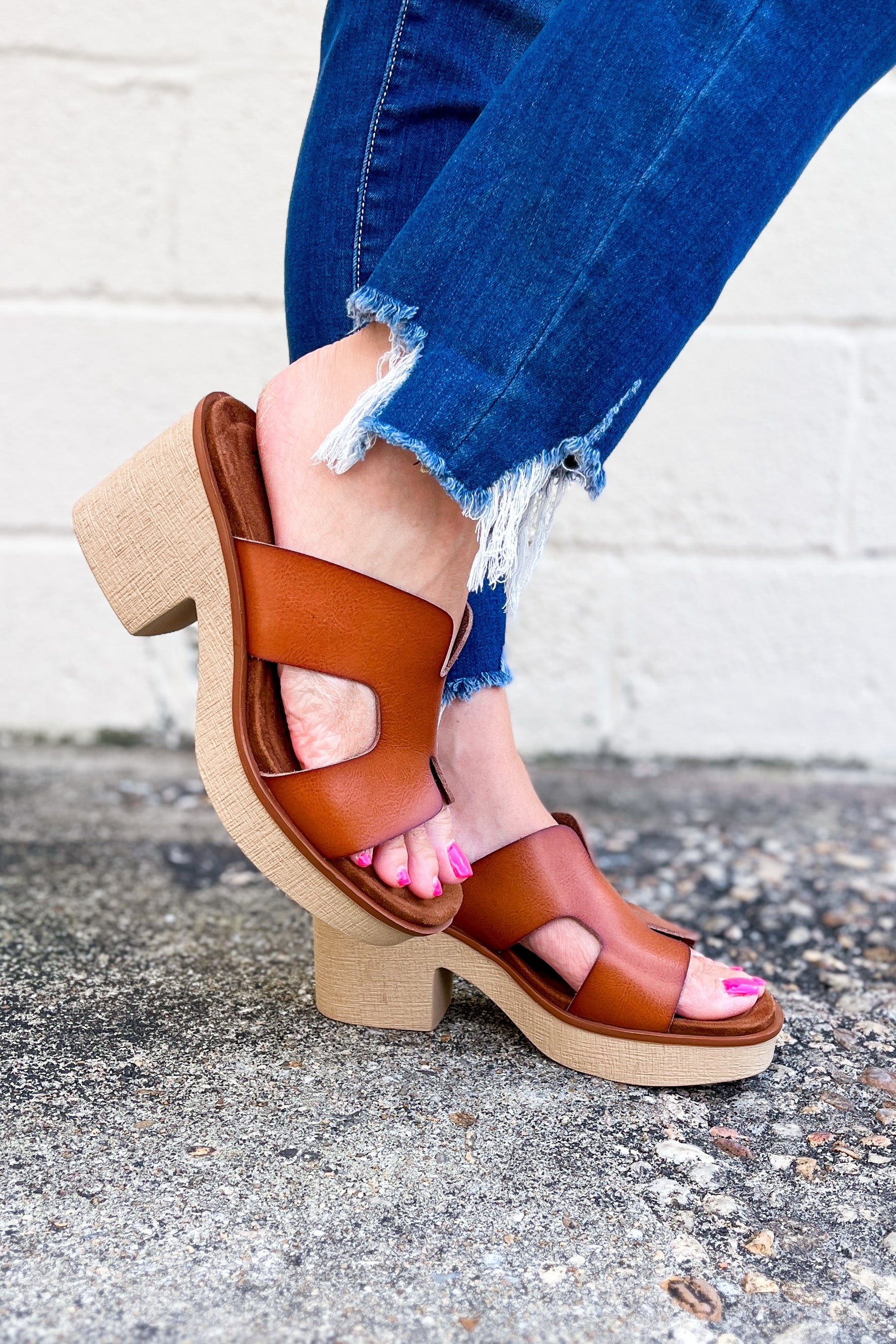 Holly Platform Shoes, Dark Tan