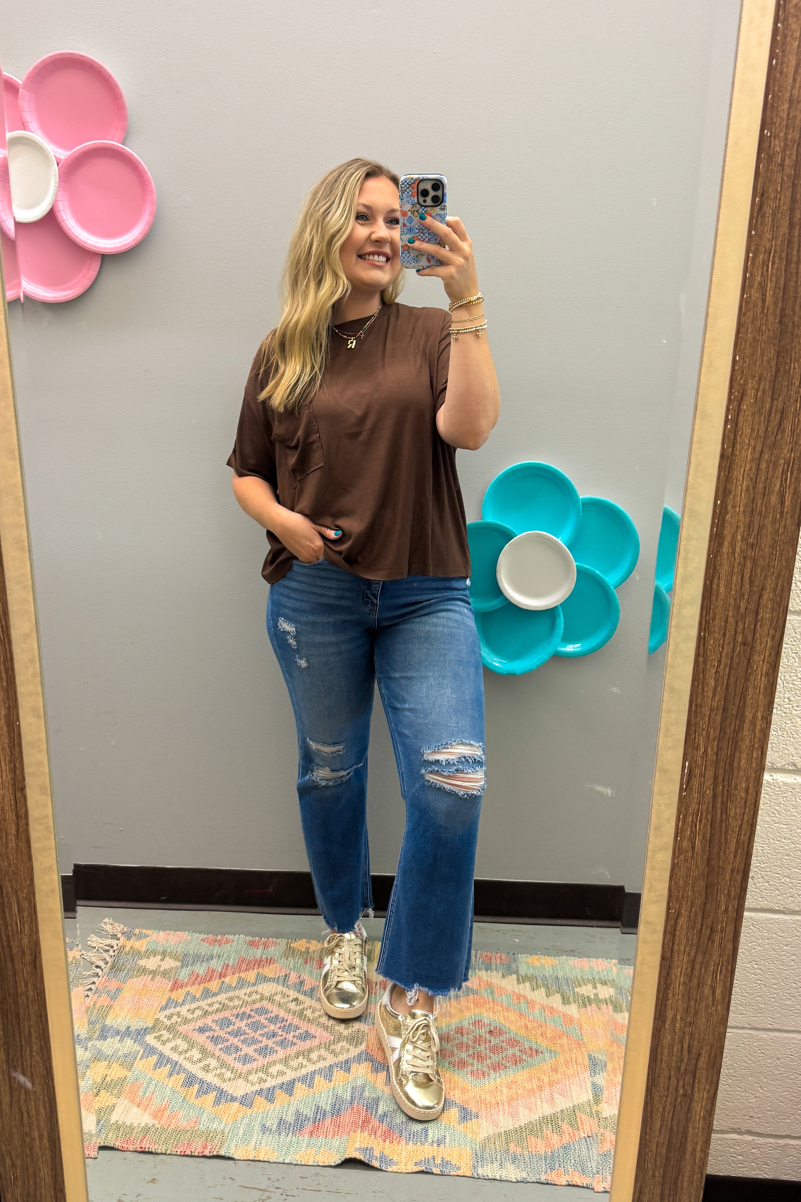 Rowan Pocket Top, Brown