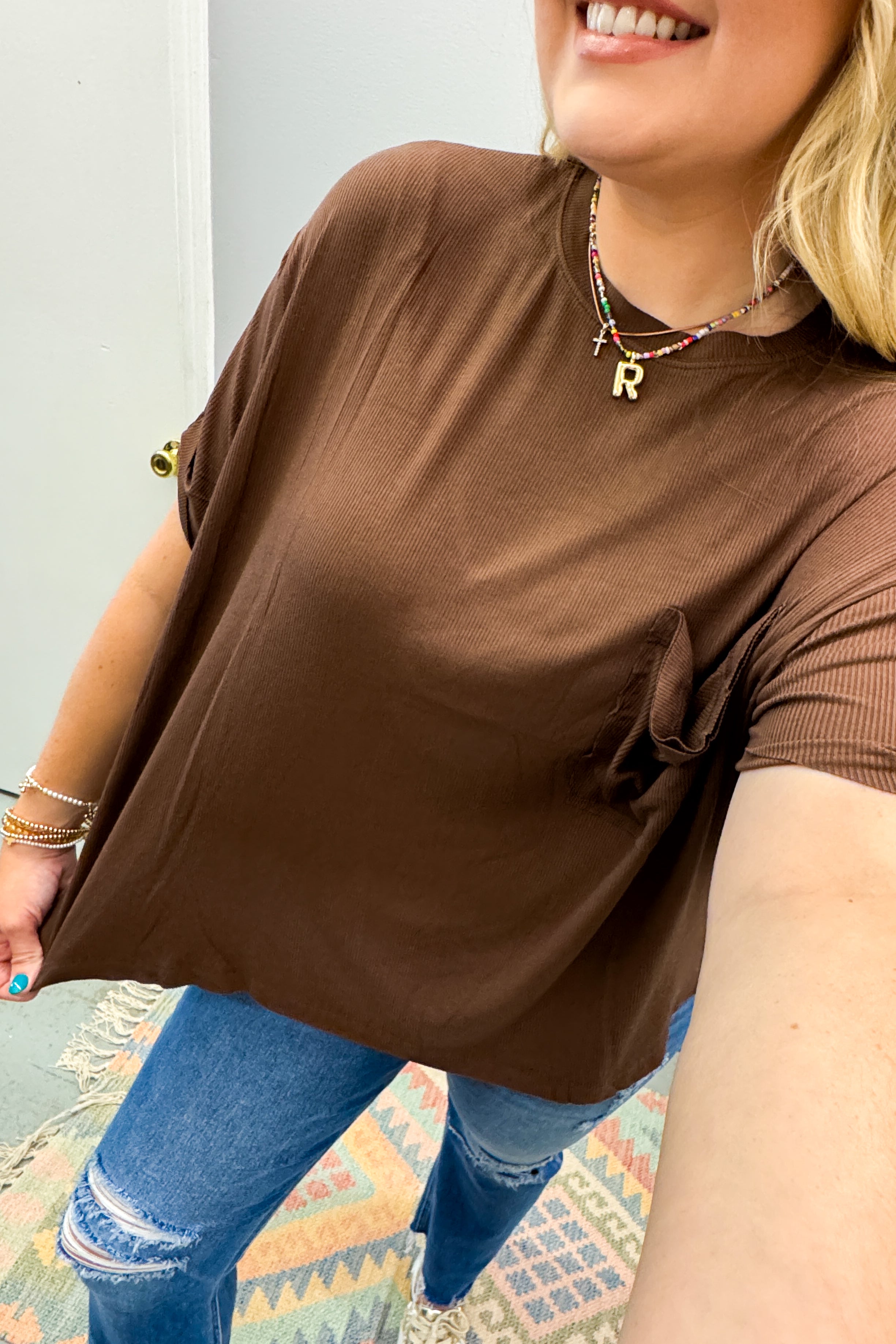 Rowan Pocket Top, Brown