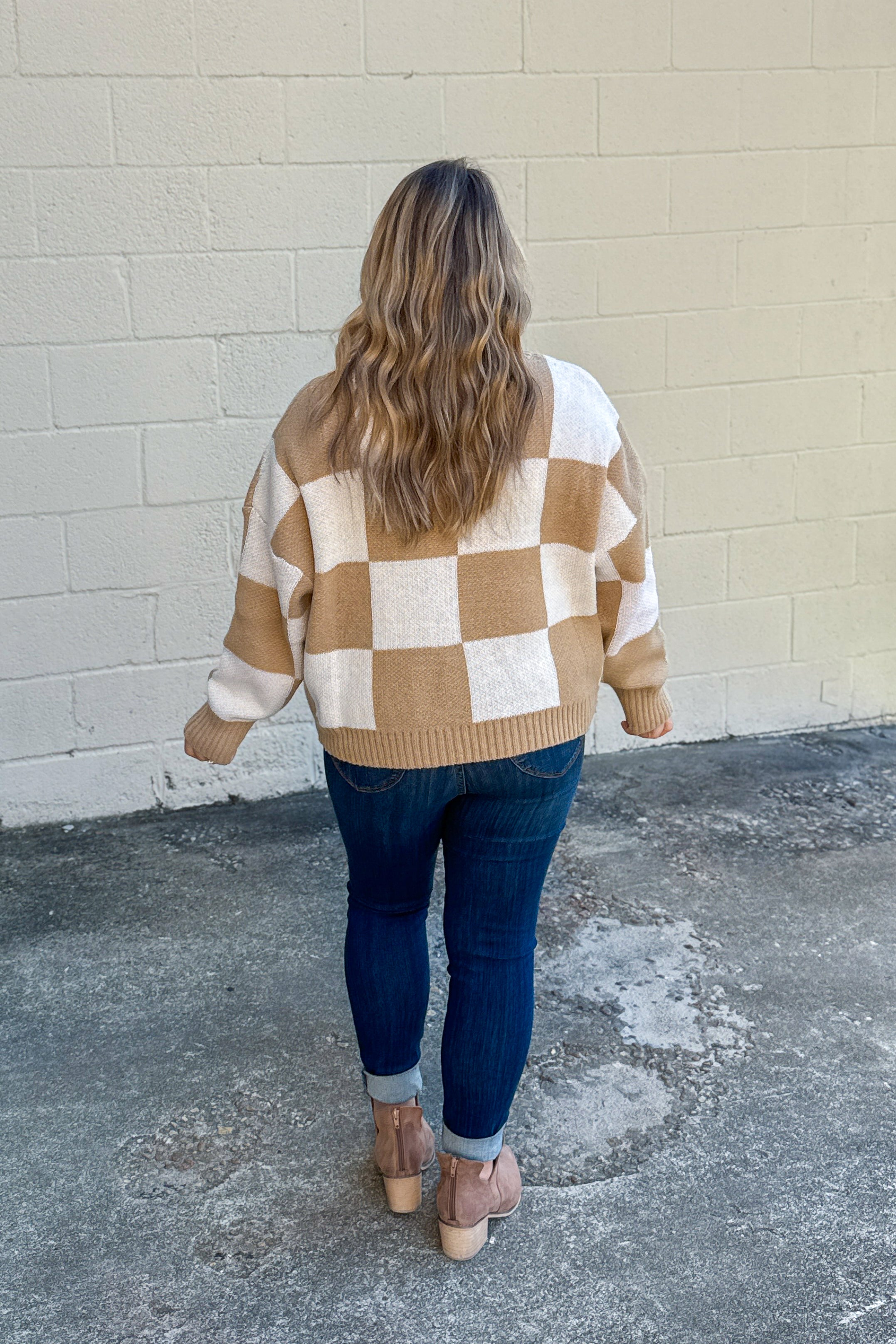 Sittin' Pretty Checker Sweater Top