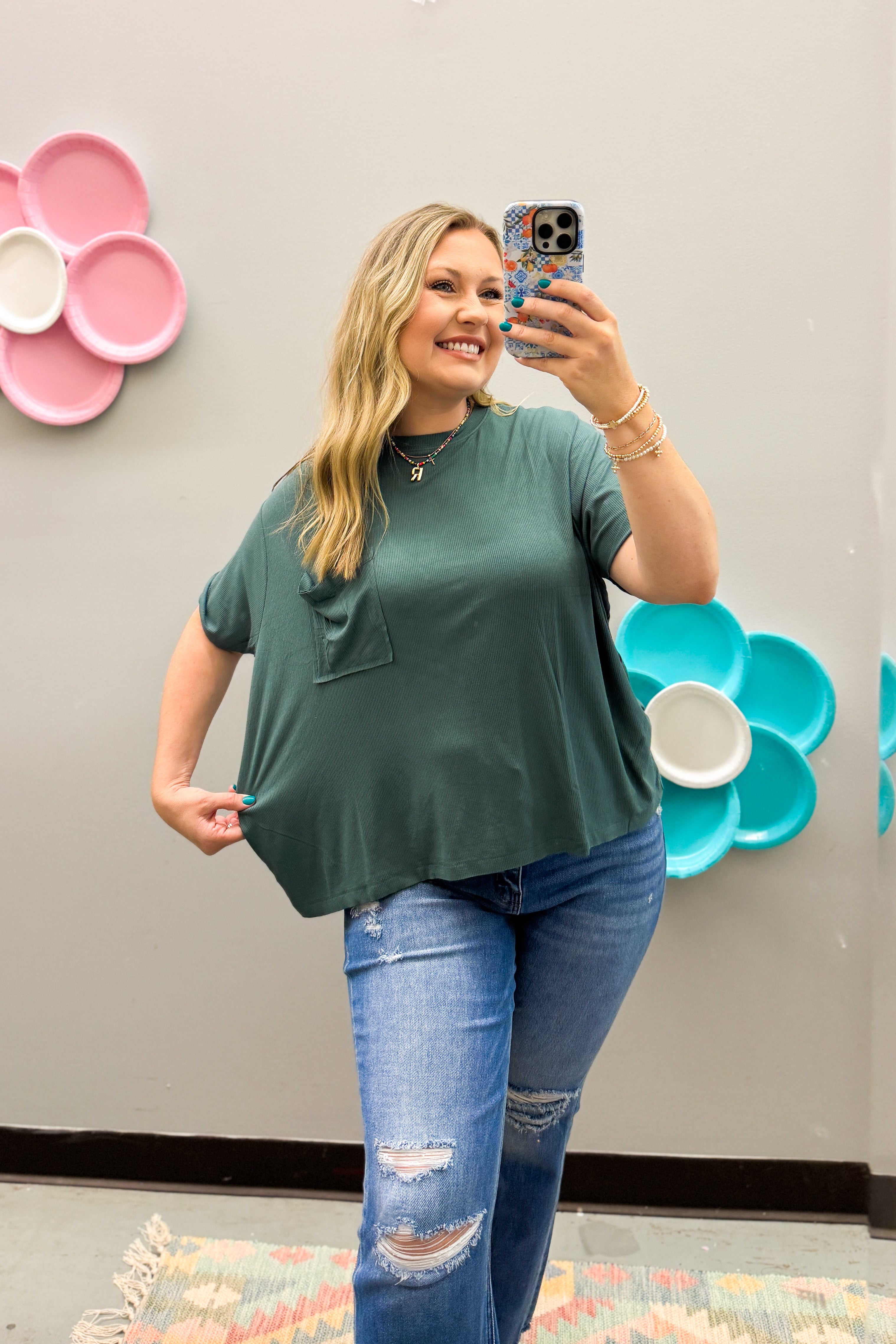 Rowan Pocket Top, Ash Jade