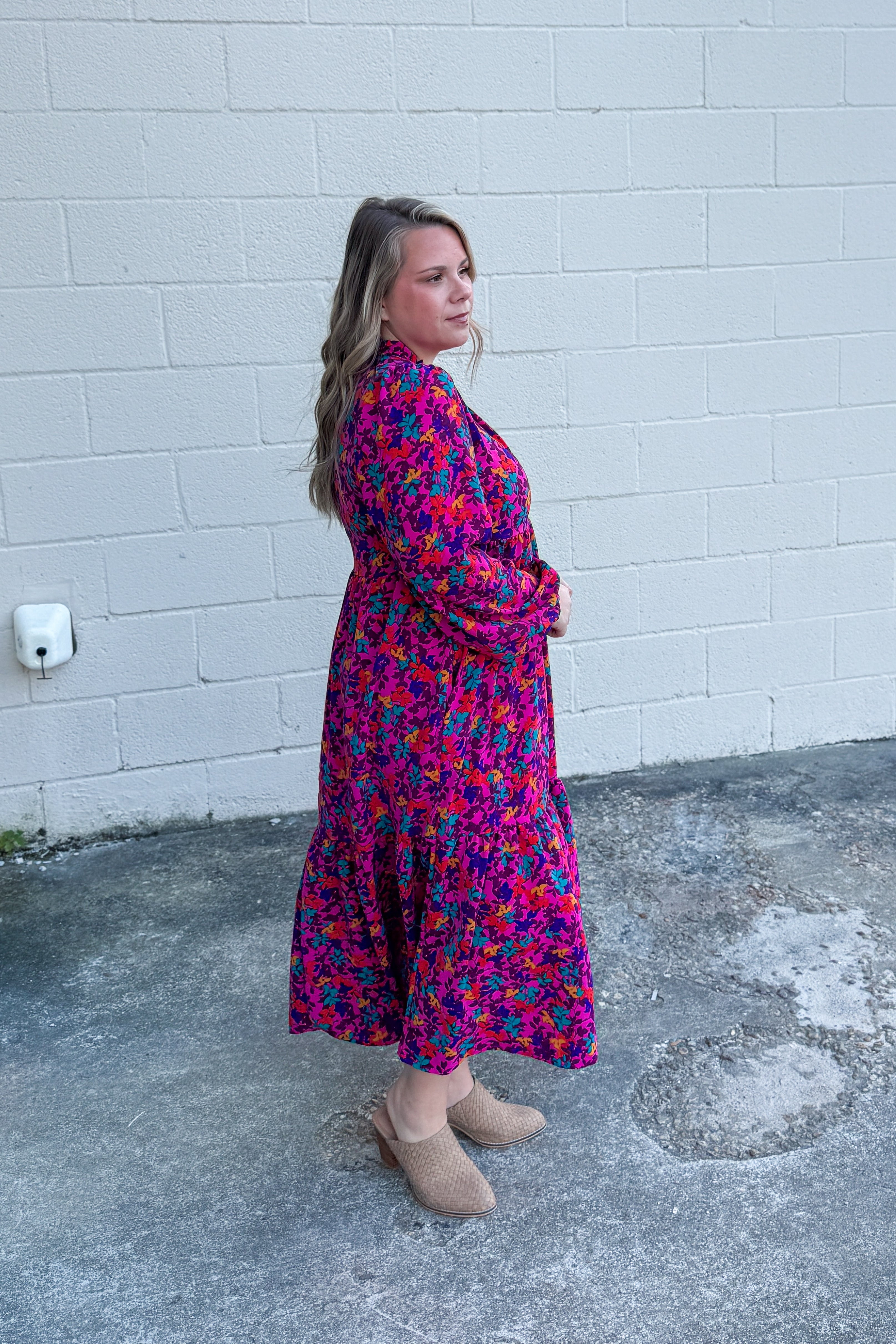 Check The Status Floral Midi Dress