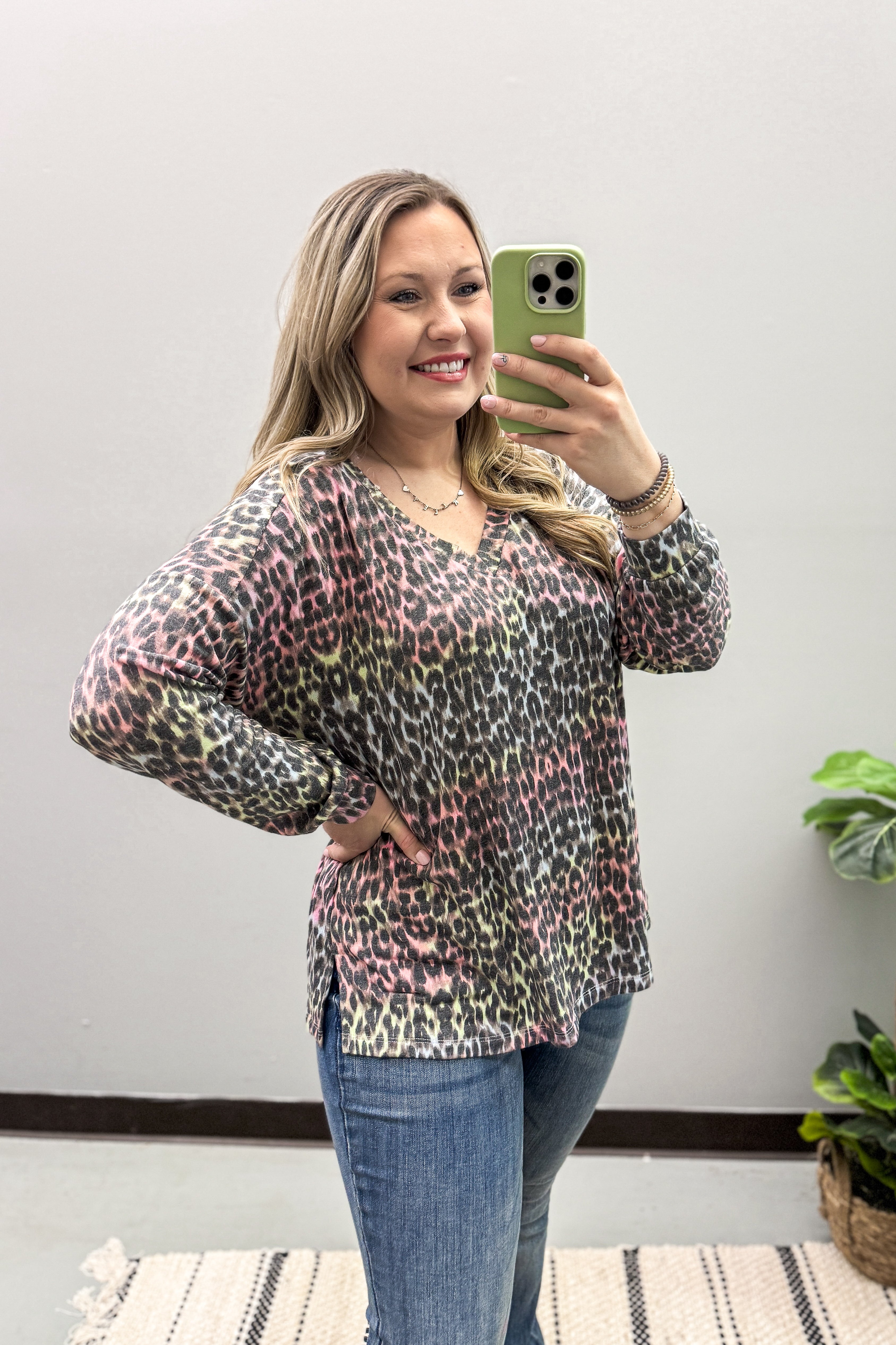 Multi Ombre Leopard Top