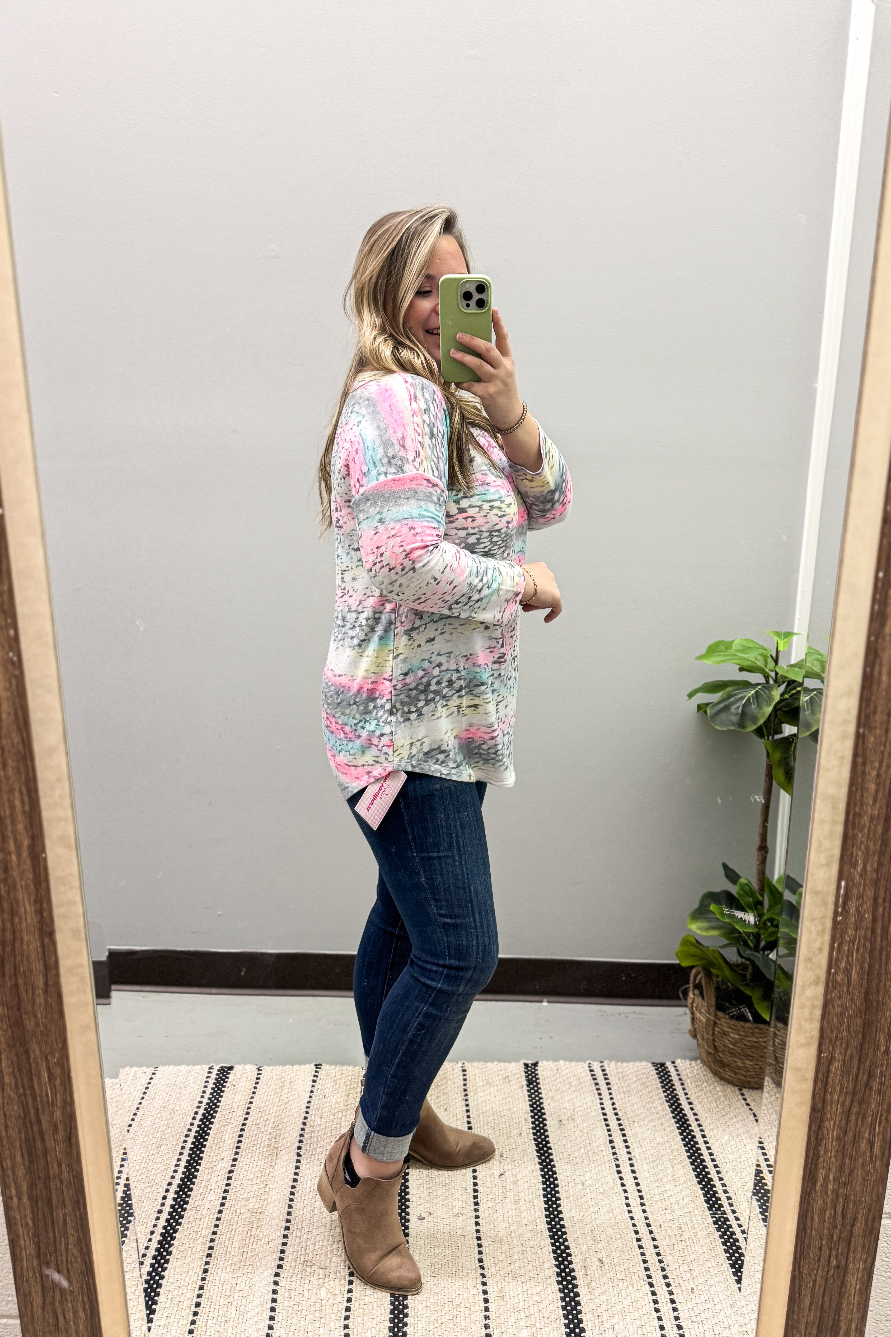 Pastel Multi Color Leopard Print Top