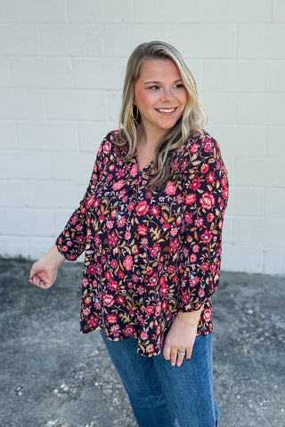 Found Somewhere Floral Top