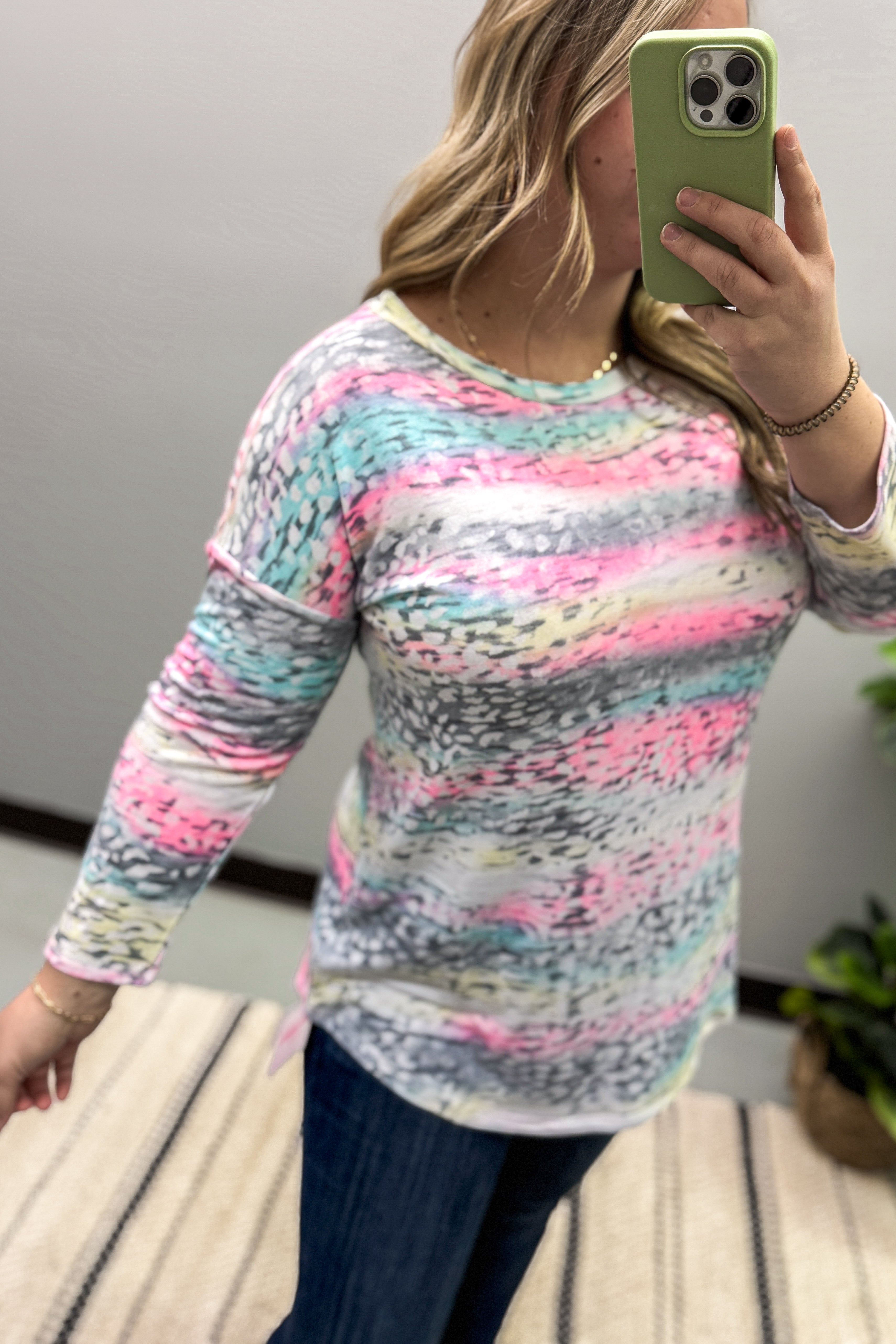 Pastel Multi Color Leopard Print Top