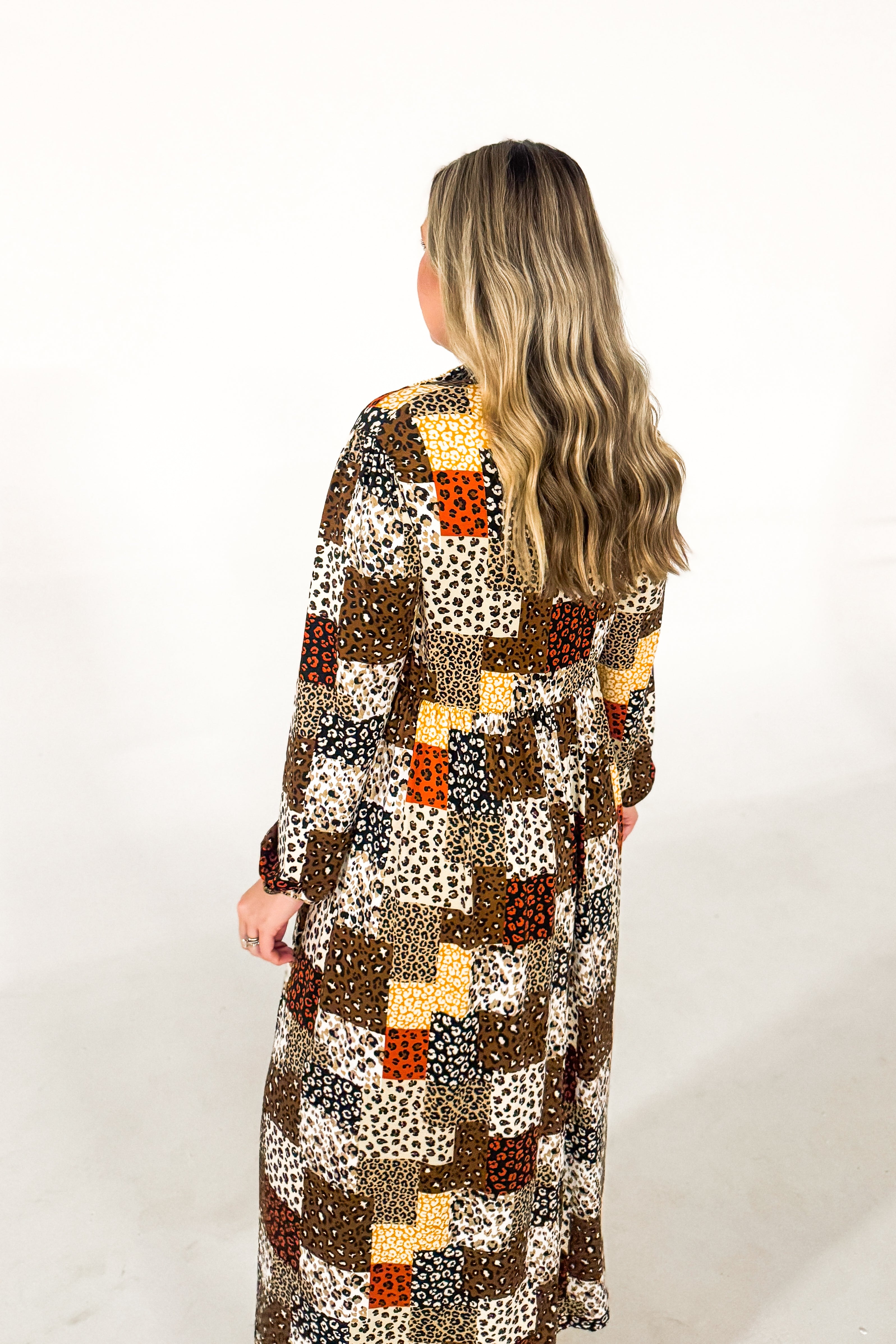Safari Chic Leopard Patchwork Maxi Dress