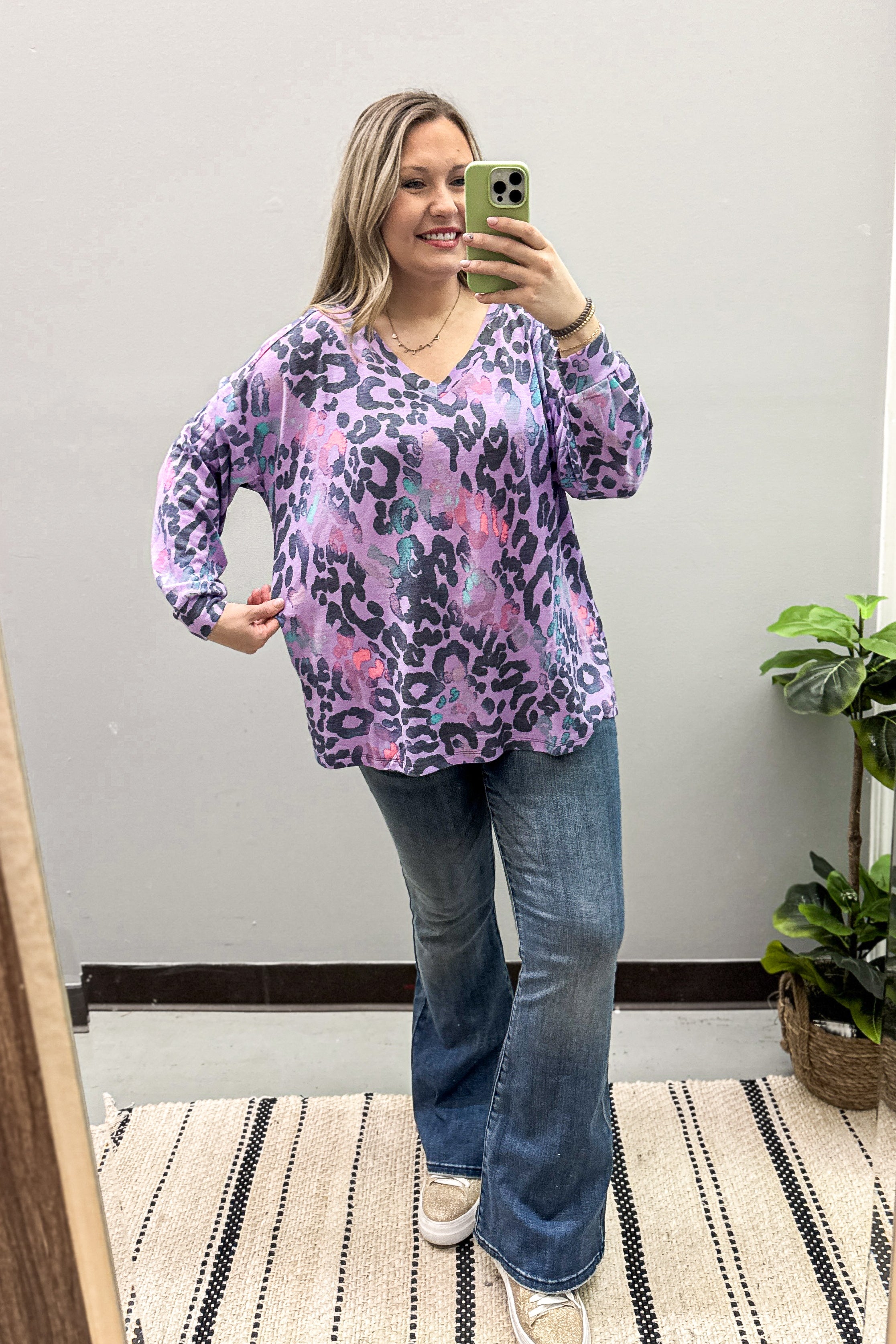 Purple Multi Leopard Top