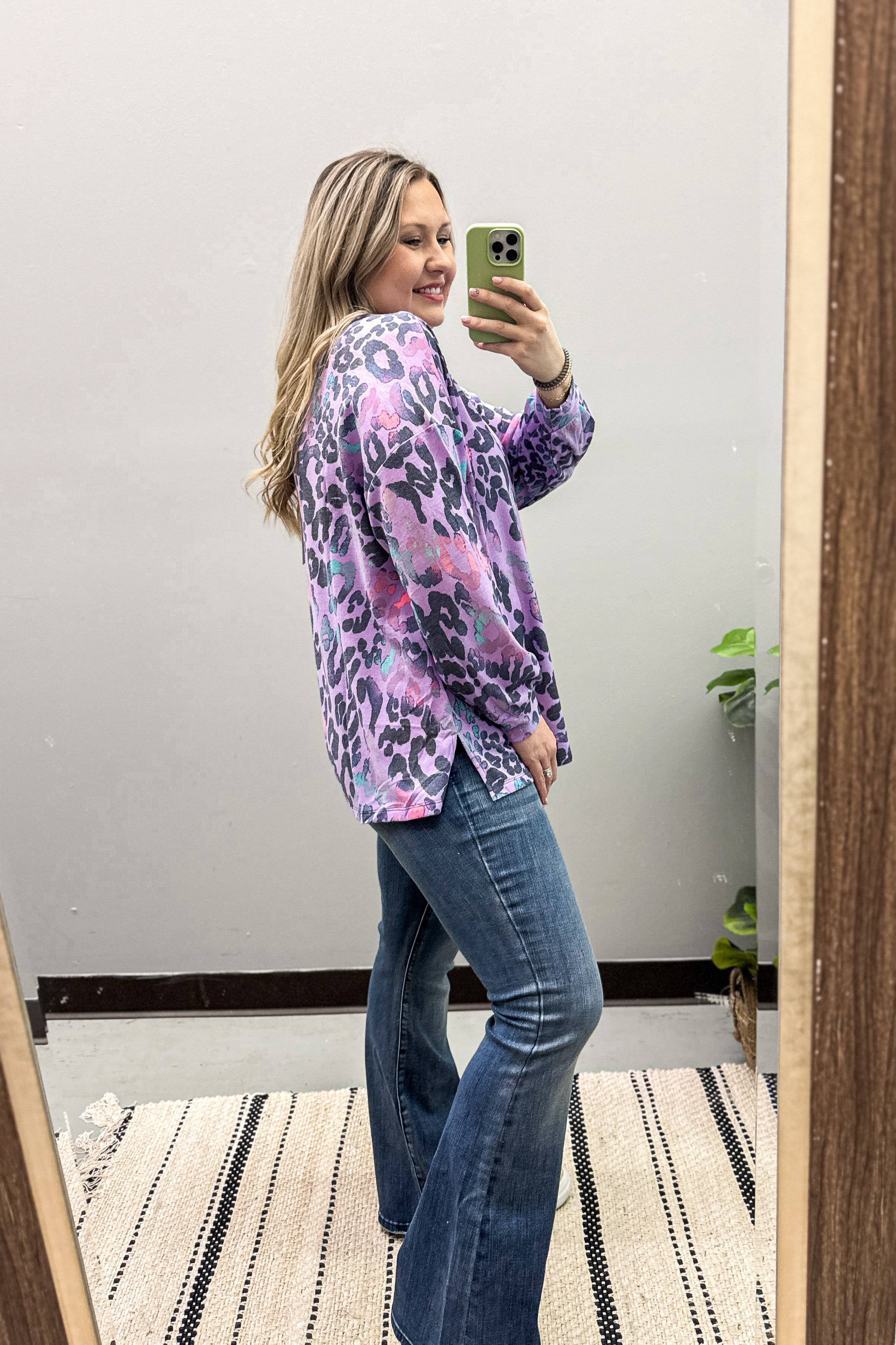 Purple Multi Leopard Top