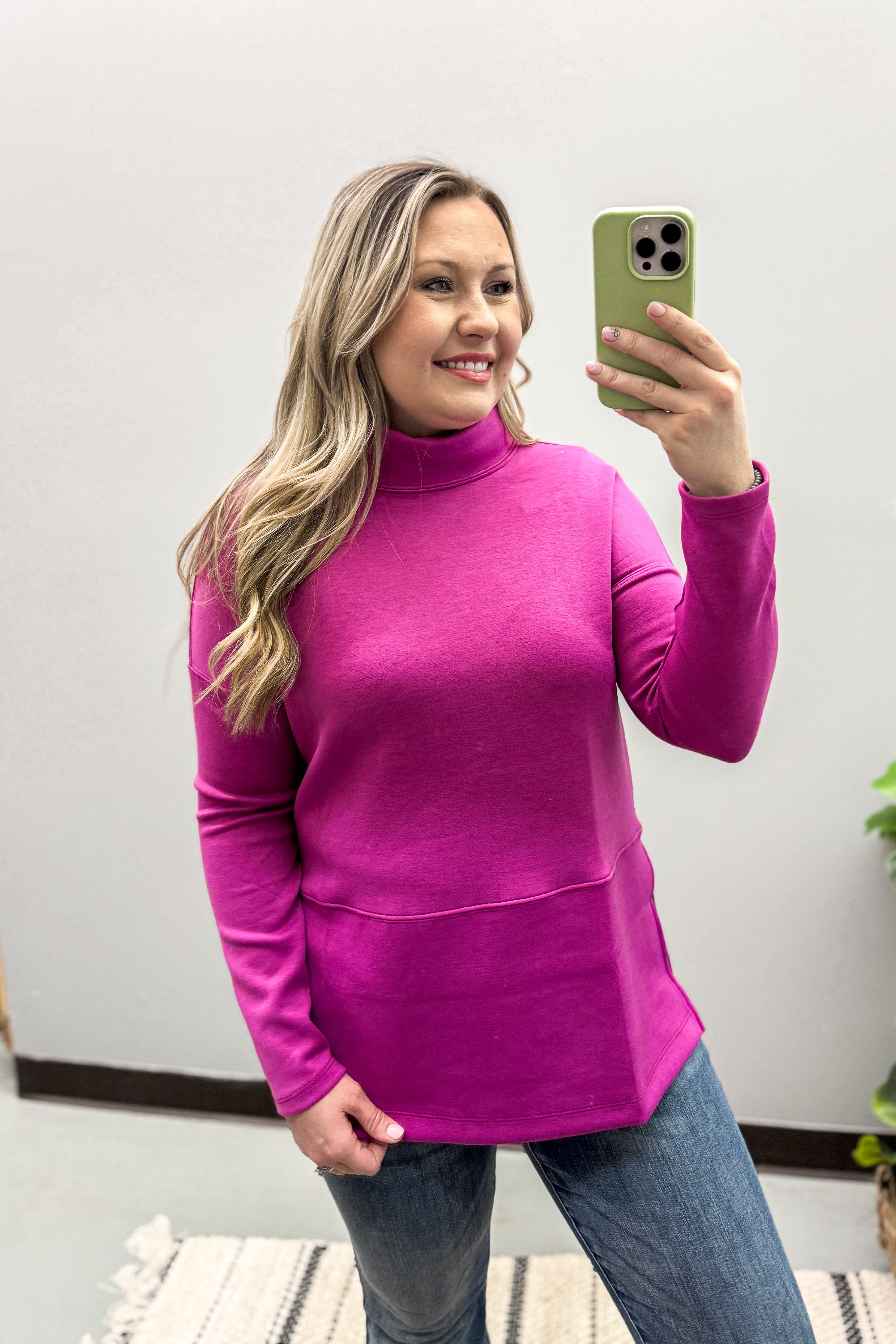 Travel Diaries Cowl Neck Top, Magenta