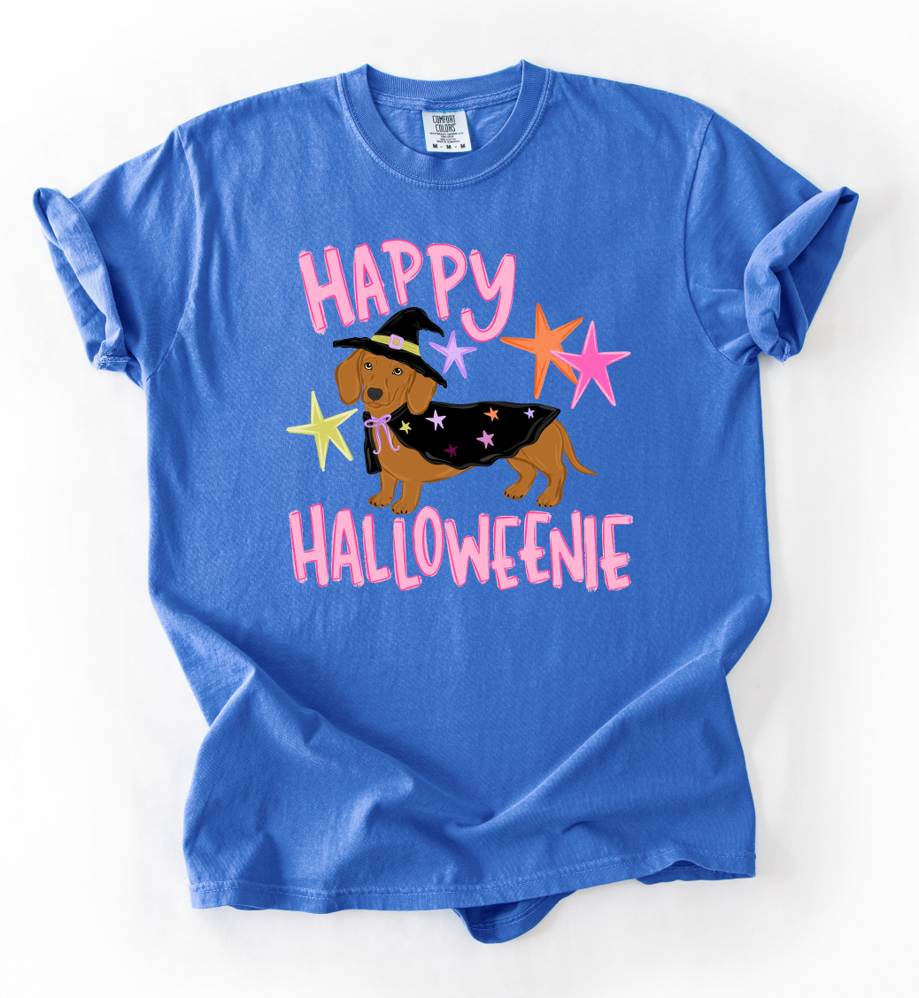 Halloweenie Graphic Tee, Flo Blue