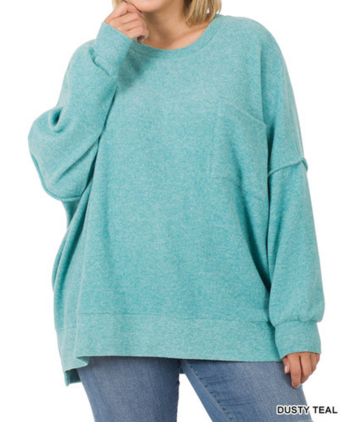 The Cassie Sweater Pullover, Dusty Teal