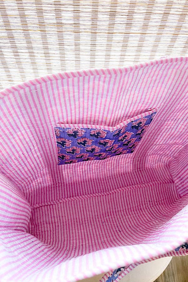 Miller Pink and Green Floral Tote Bag
