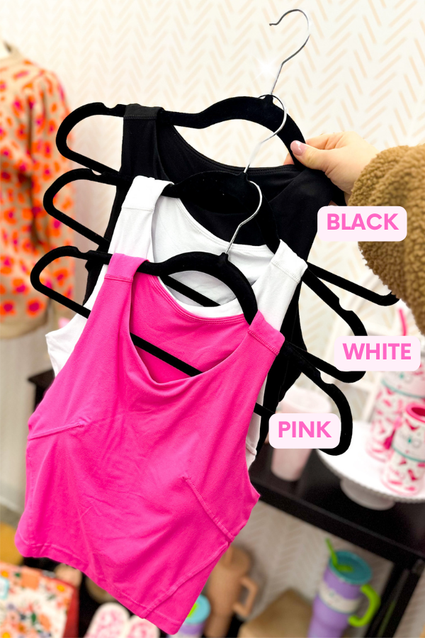 DEAL | On-The-Go Cropped Athletic Tank, Pink