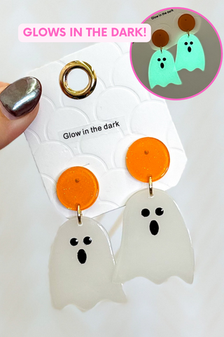 Glow-in-the-dark Halloween Ghost Drop Earrings