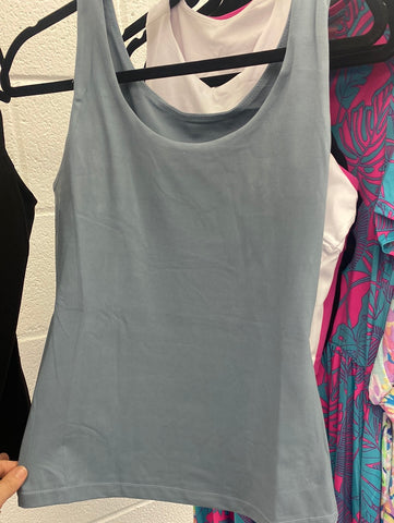 Keep It Up Athletic Tank Top, Chambray