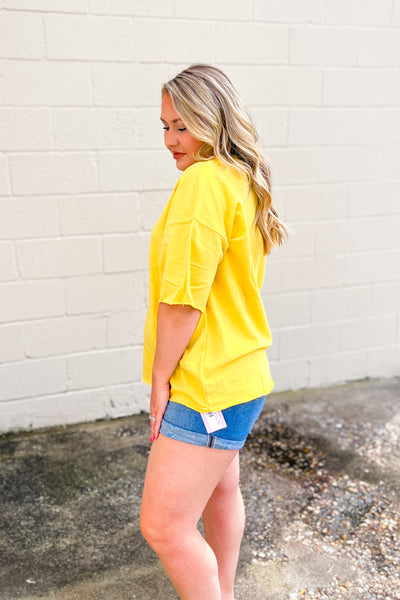 DEAL | Better Things To Do Oversized Top, Yellow